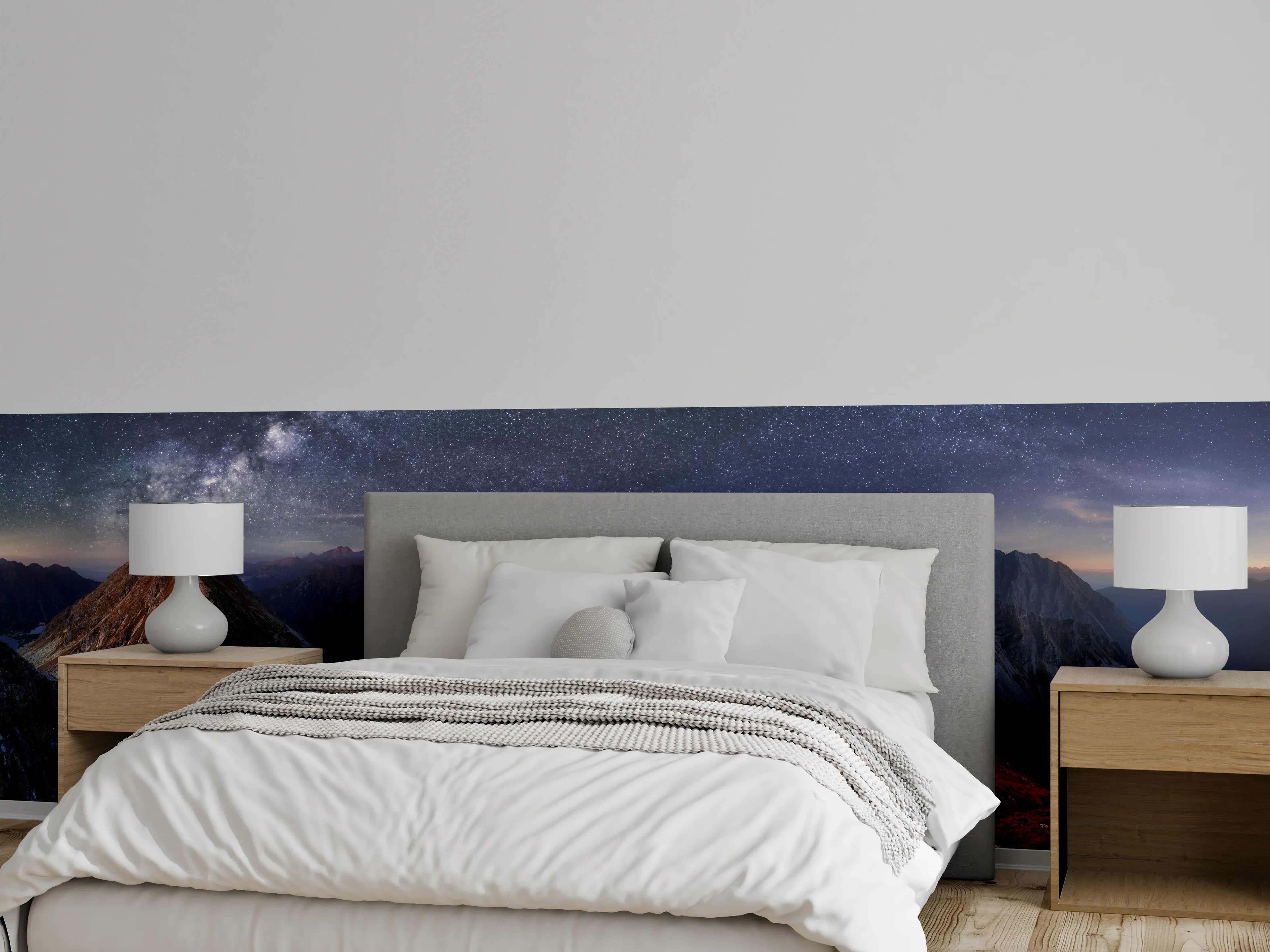 Wandverkleidung Schlafzimmer - Milchstraße über Tatra Gebirgspanorama
