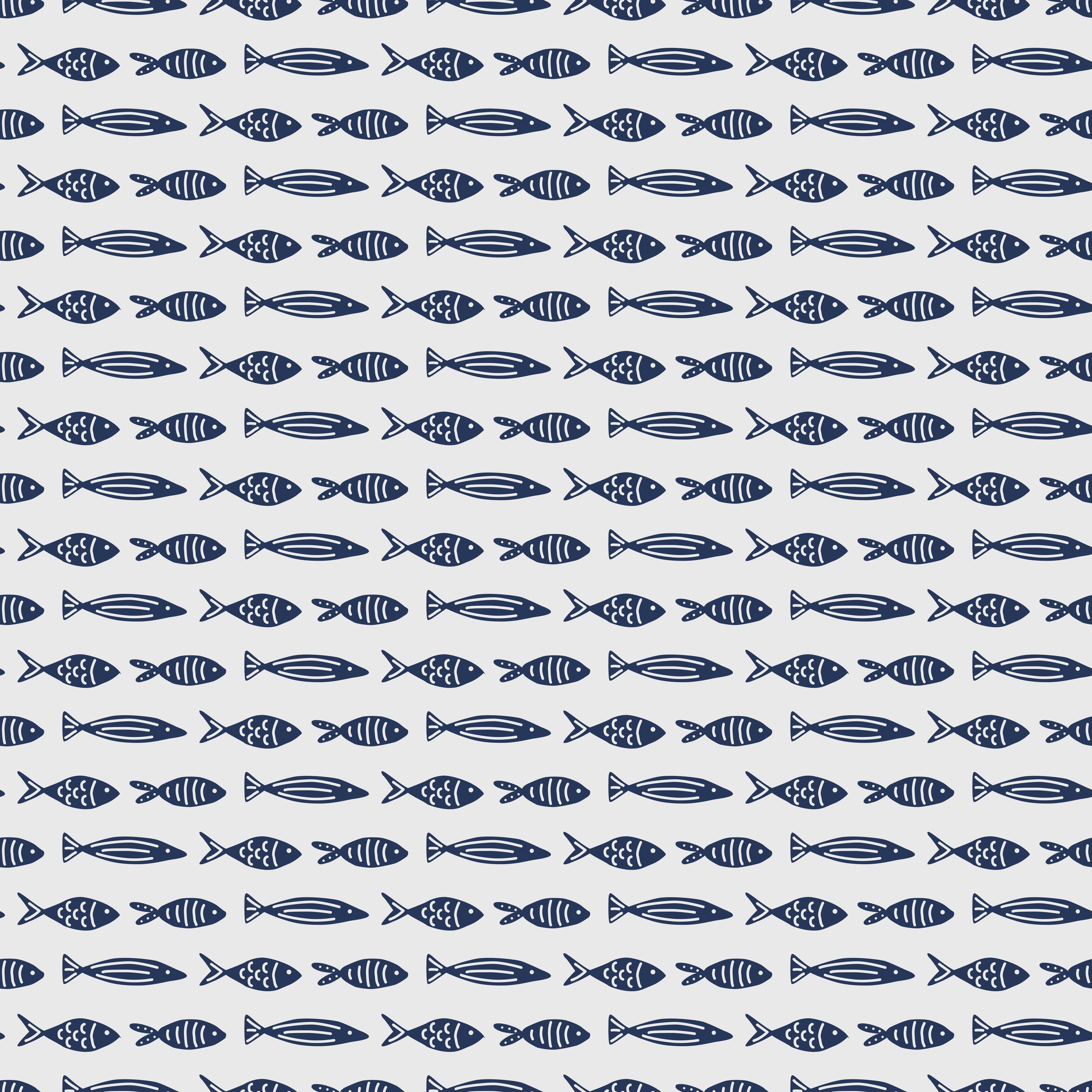 Wandverkleidung Schlafzimmer-Minimalistische Fische Blau-Weiß