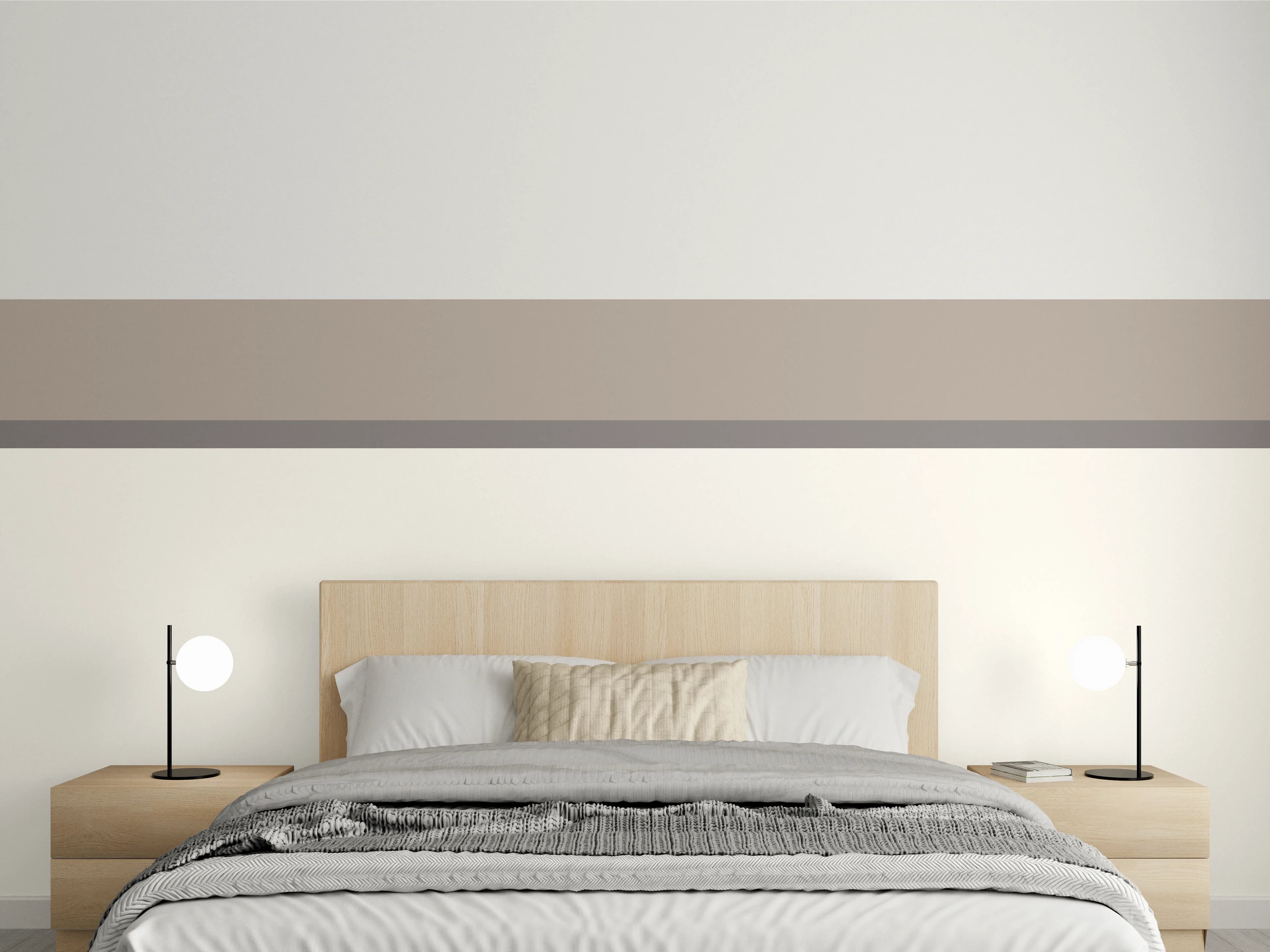 Wandverkleidung Schlafzimmer - Minimalistische Wandgestaltung in Weiß und Grau