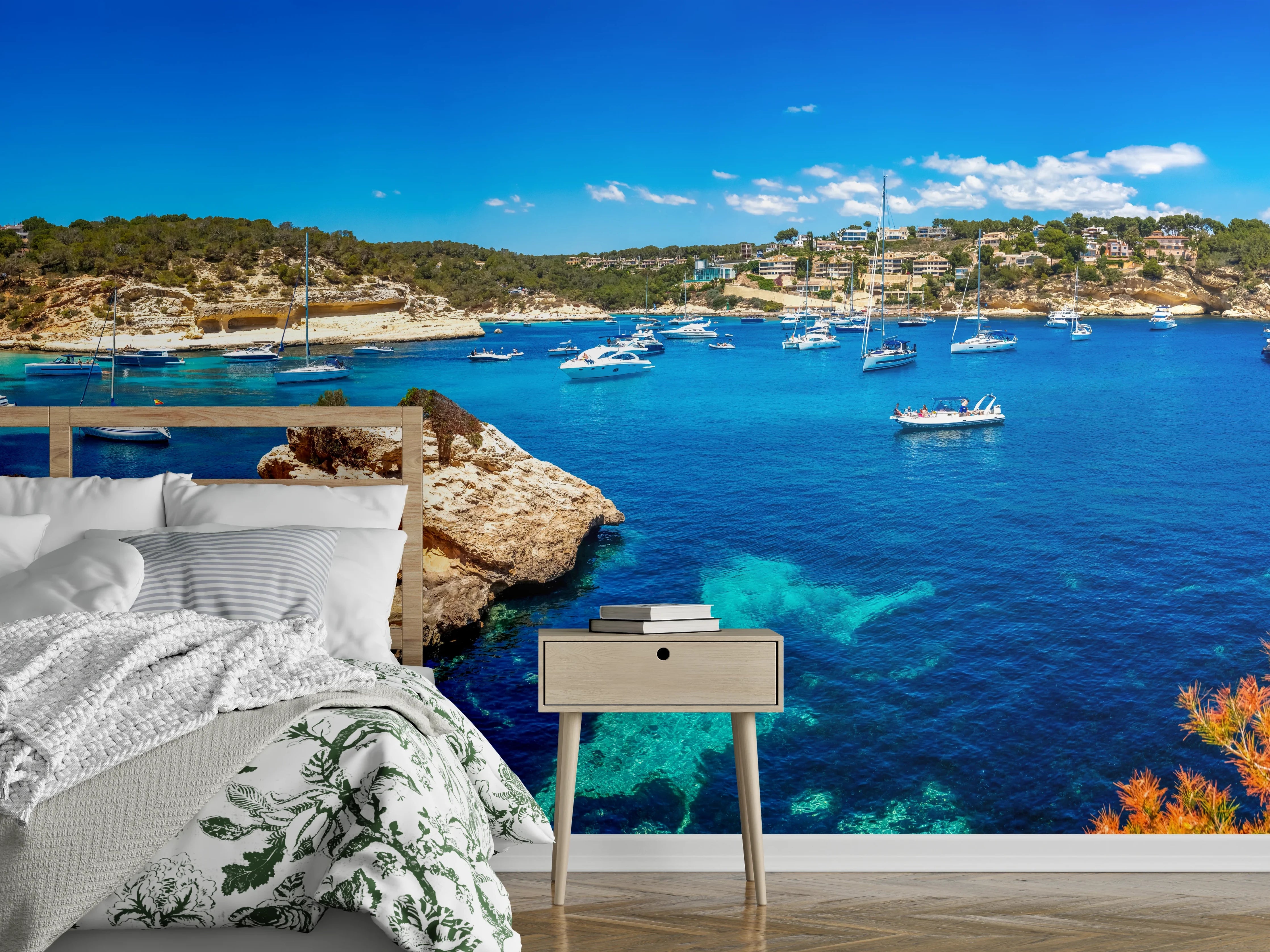 Wandverkleidung Schlafzimmer - Mittelmeer Küstenlandschaft Panorama