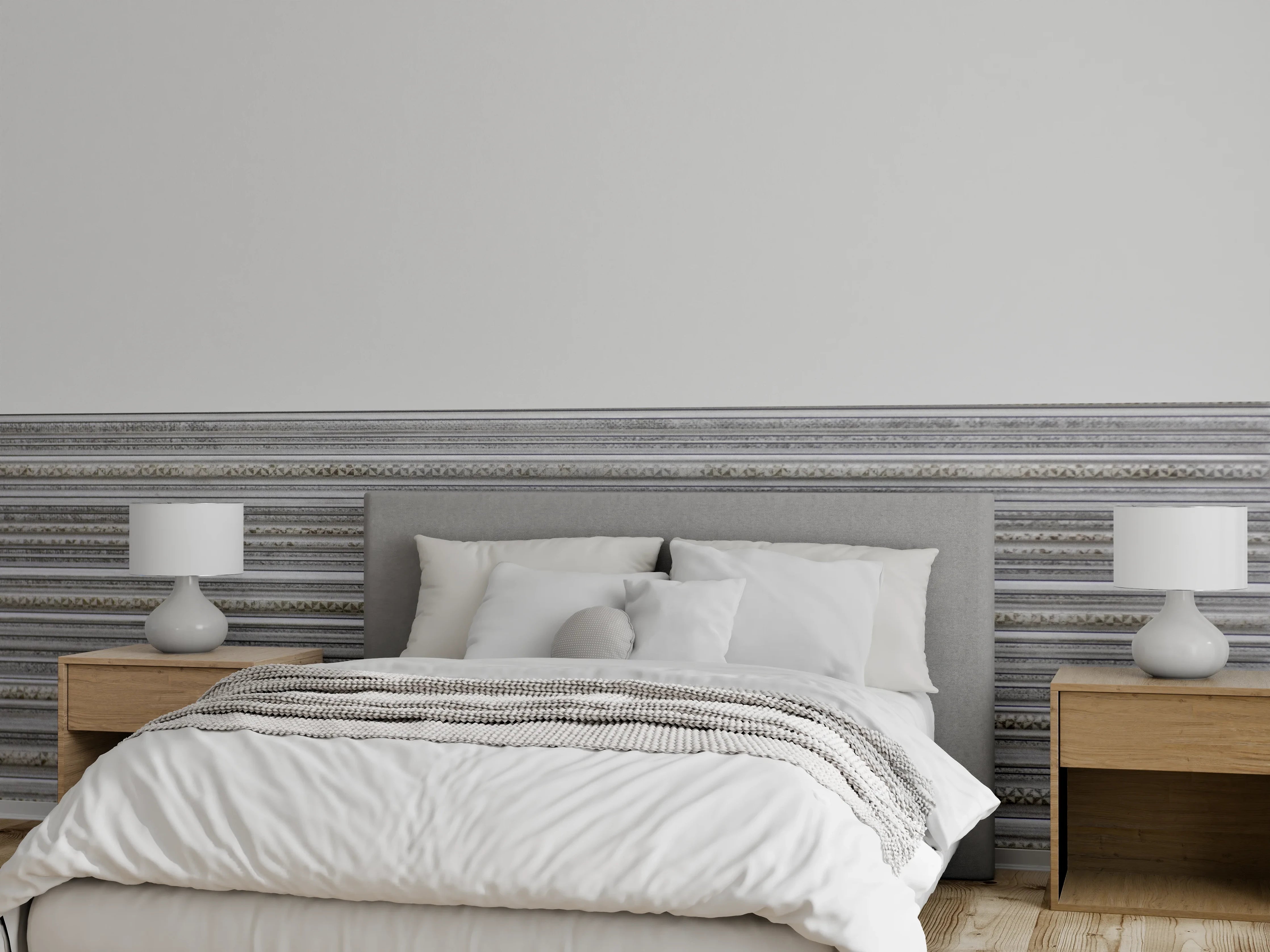 Wandverkleidung Schlafzimmer - Moderne Betontextur in Grau