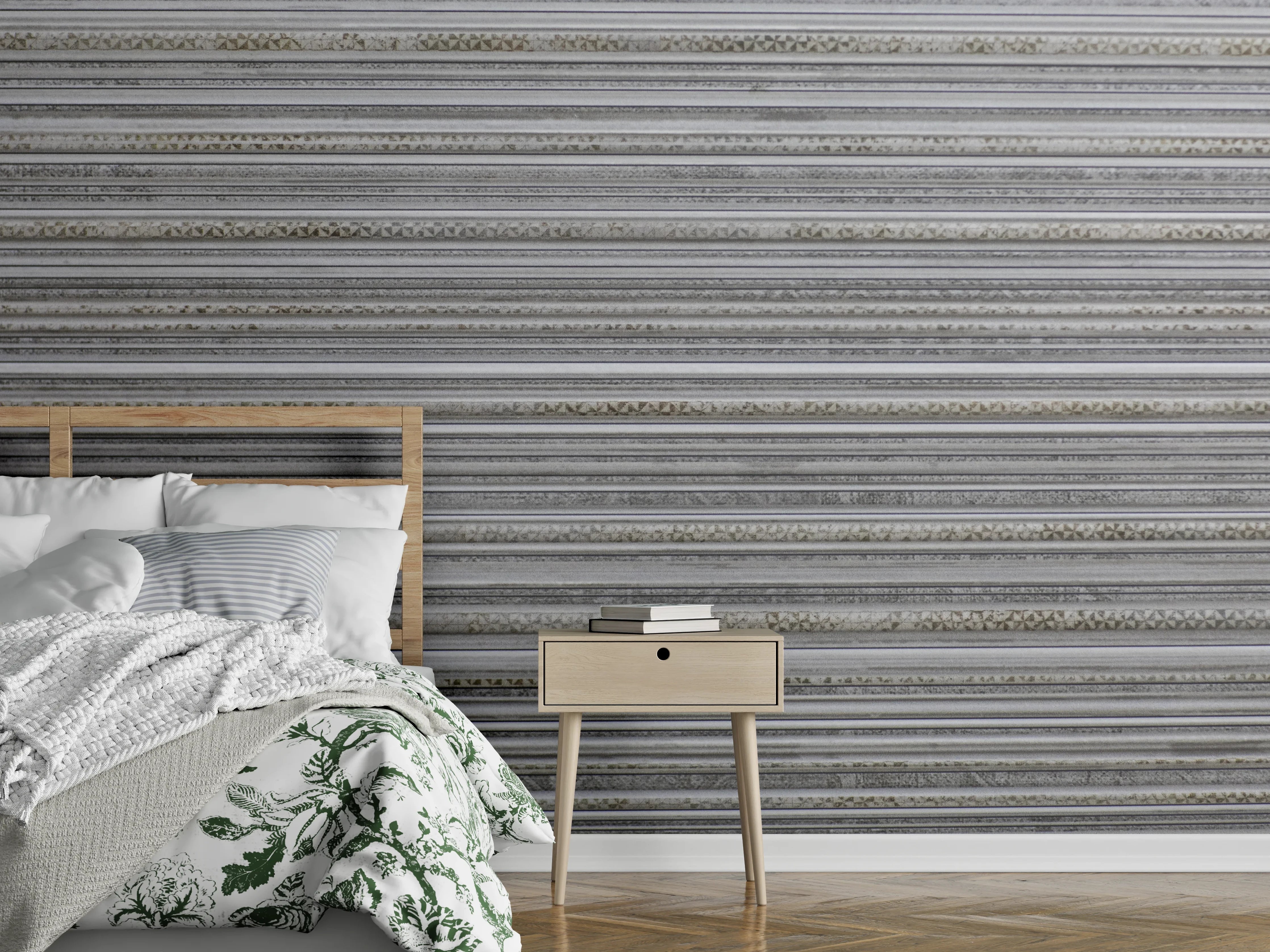 Wandverkleidung Schlafzimmer - Moderne Betontextur in Grau