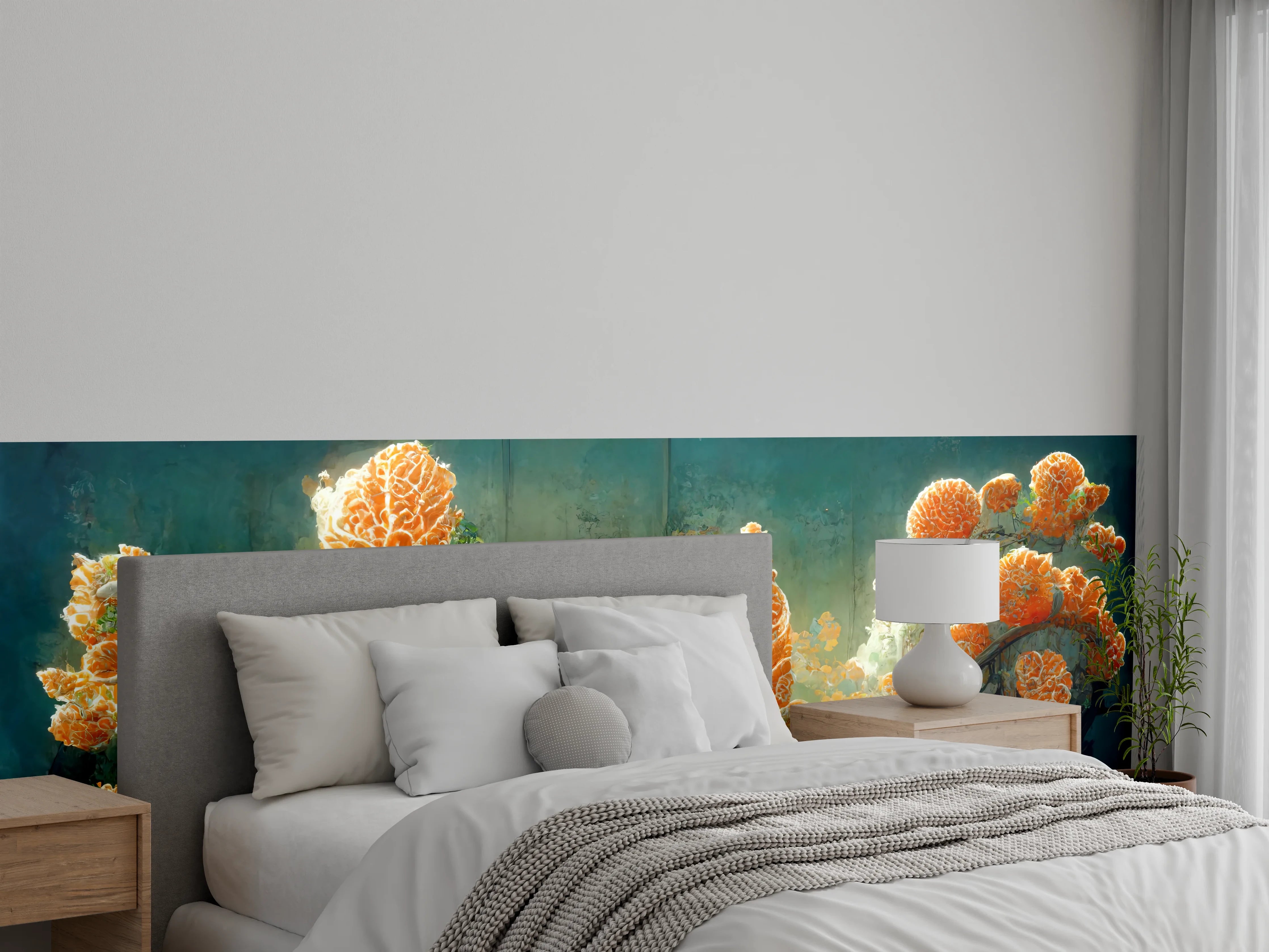 Wandverkleidung Schlafzimmer - Moderne Kunst - Kakteen
