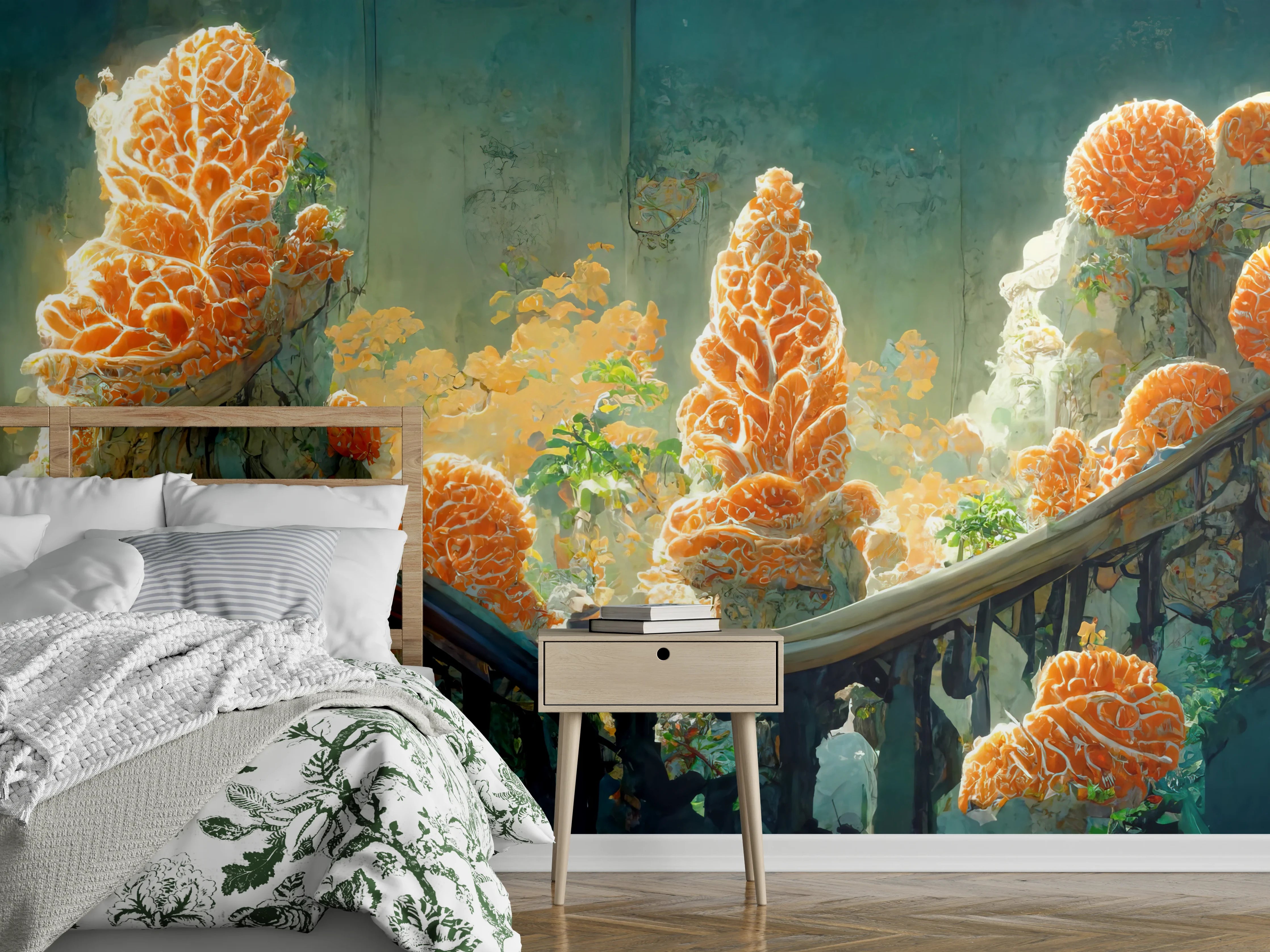 Wandverkleidung Schlafzimmer - Moderne Kunst - Kakteen