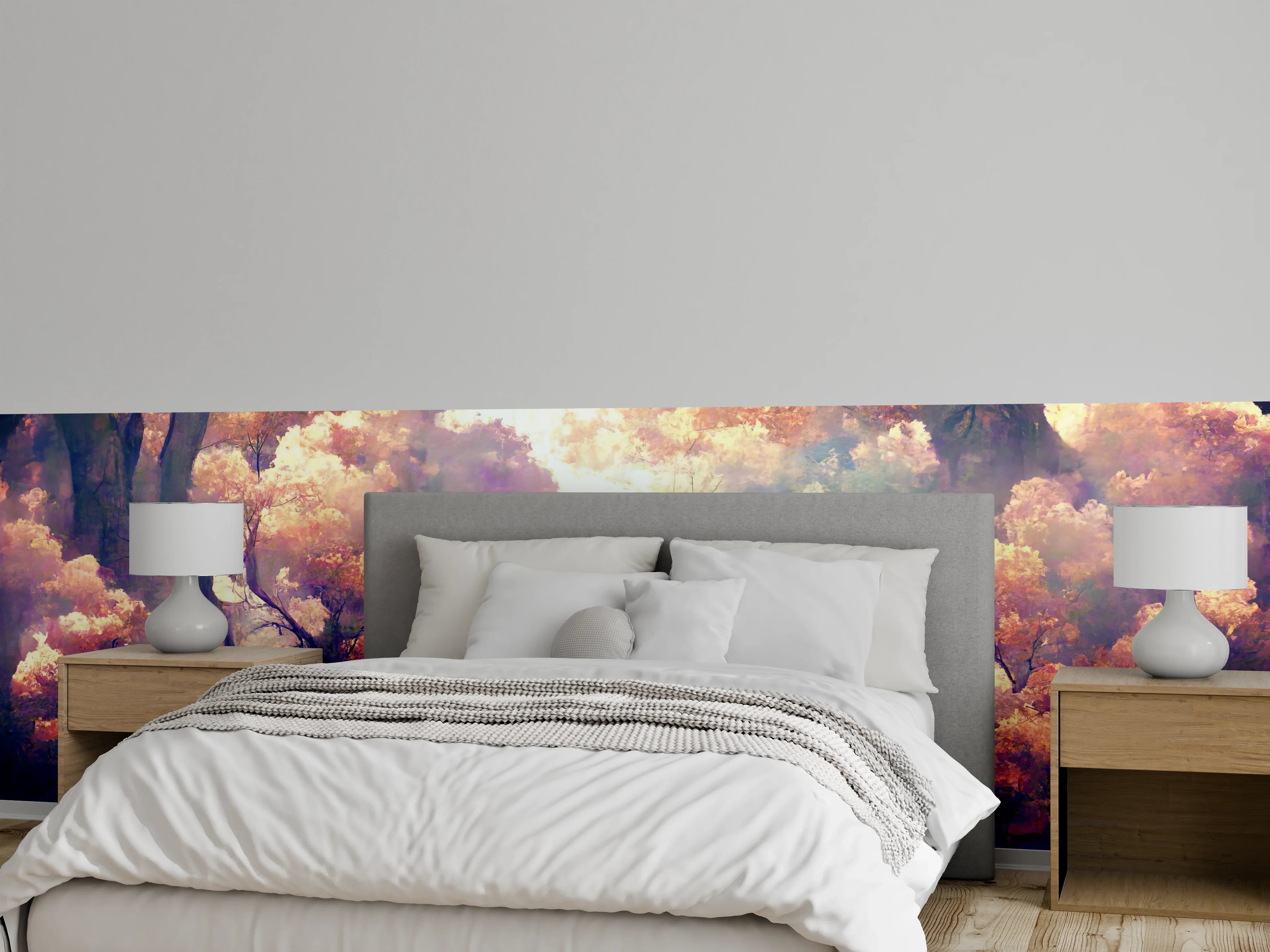 Wandverkleidung Schlafzimmer - Moderne Kunst - Person in den Wäldern