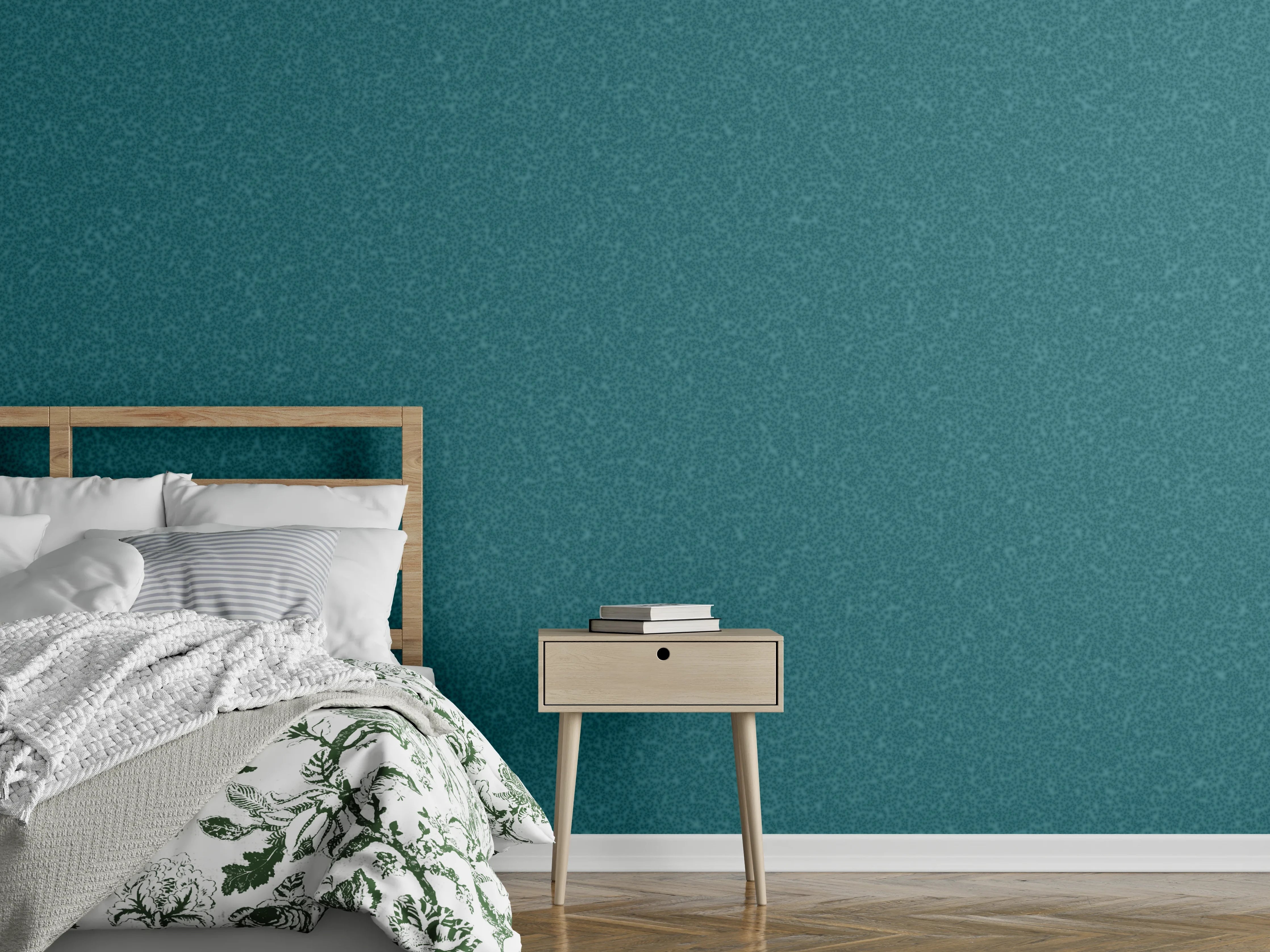 Wandverkleidung Schlafzimmer - Moderne Türkis-Textur mit feiner Struktur