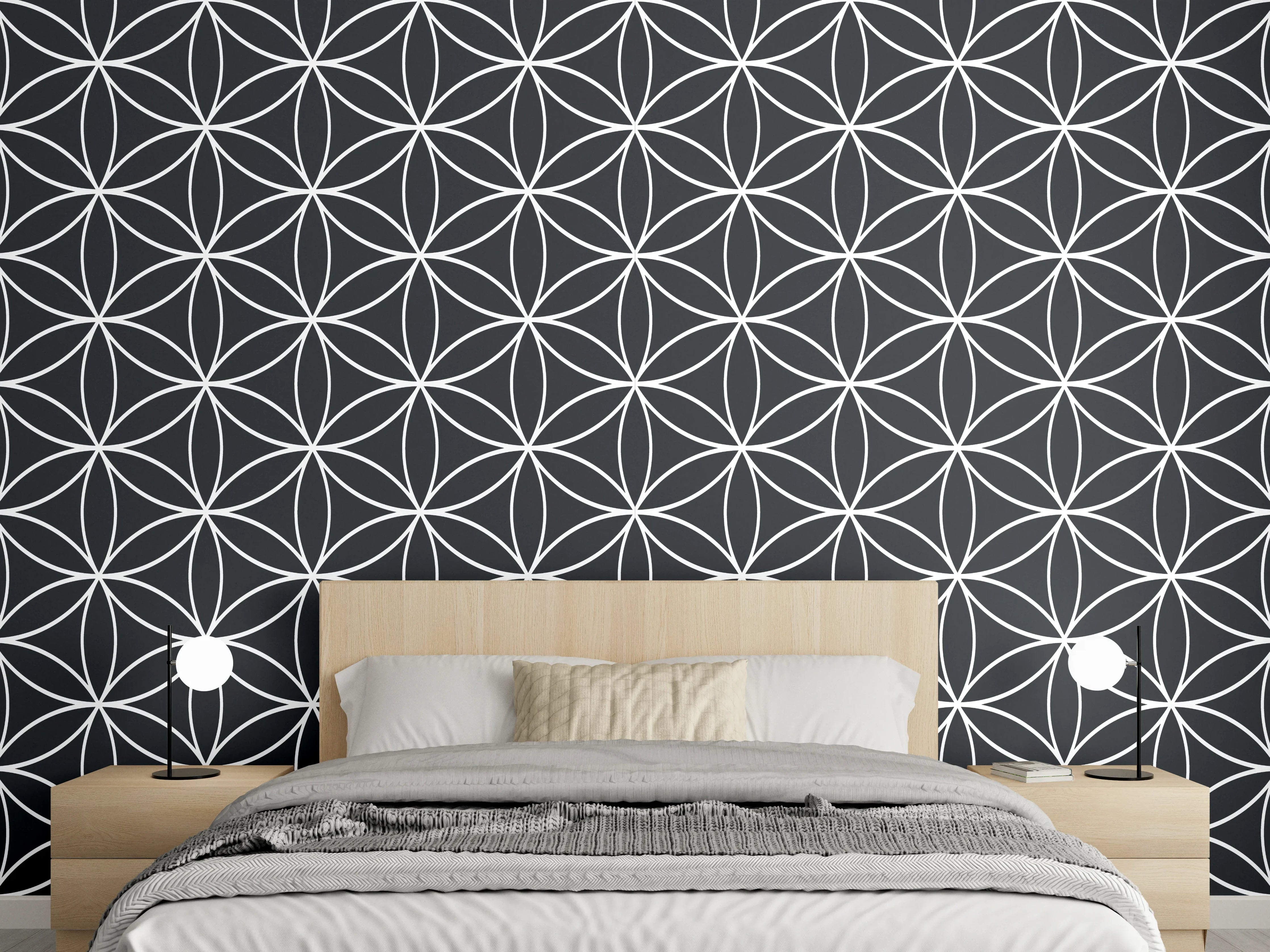 Wandverkleidung Schlafzimmer - Moderne geometrische Dekoration