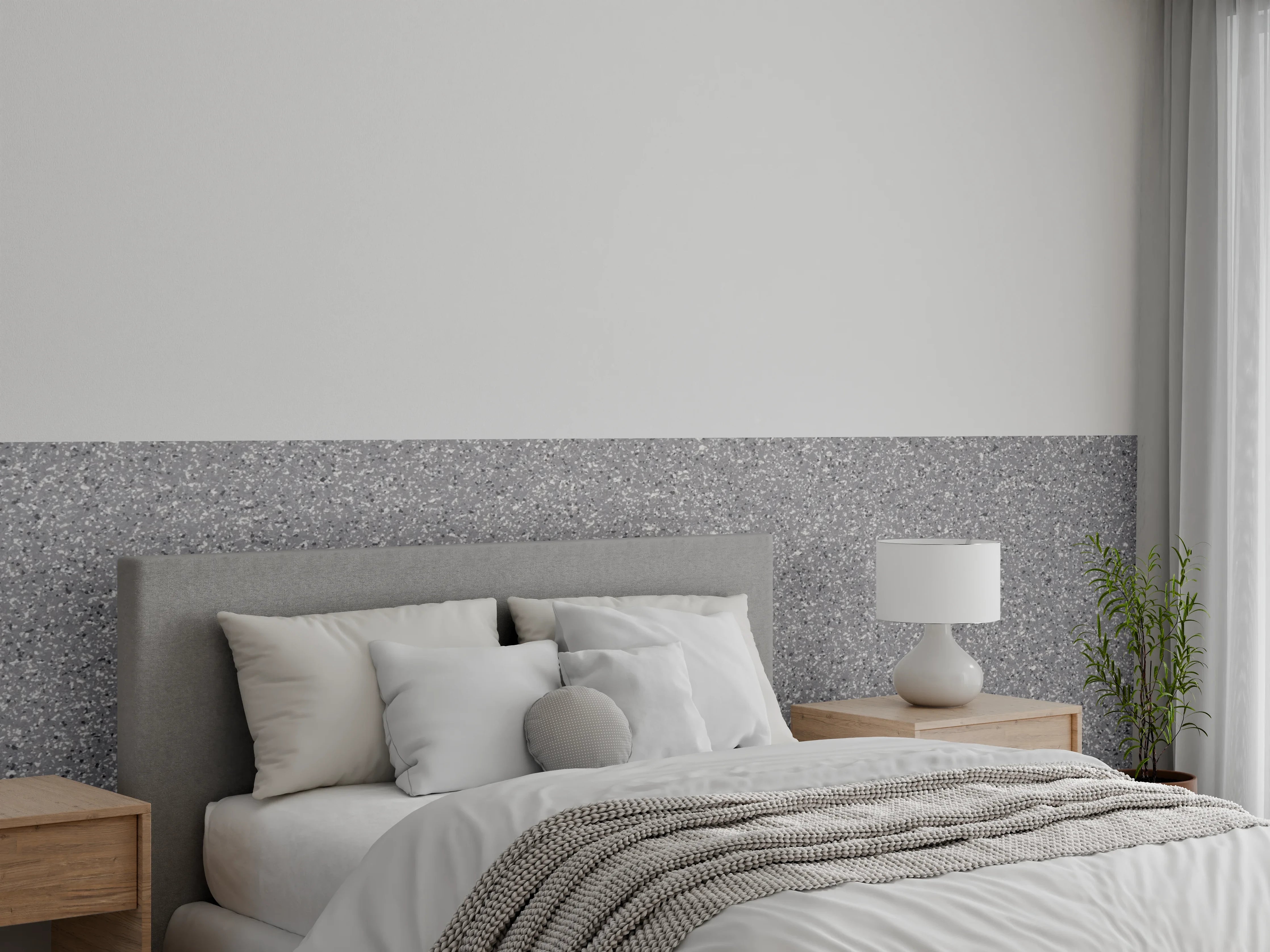 Wandverkleidung Schlafzimmer - Moderne graue Betonoptik Oberfläche