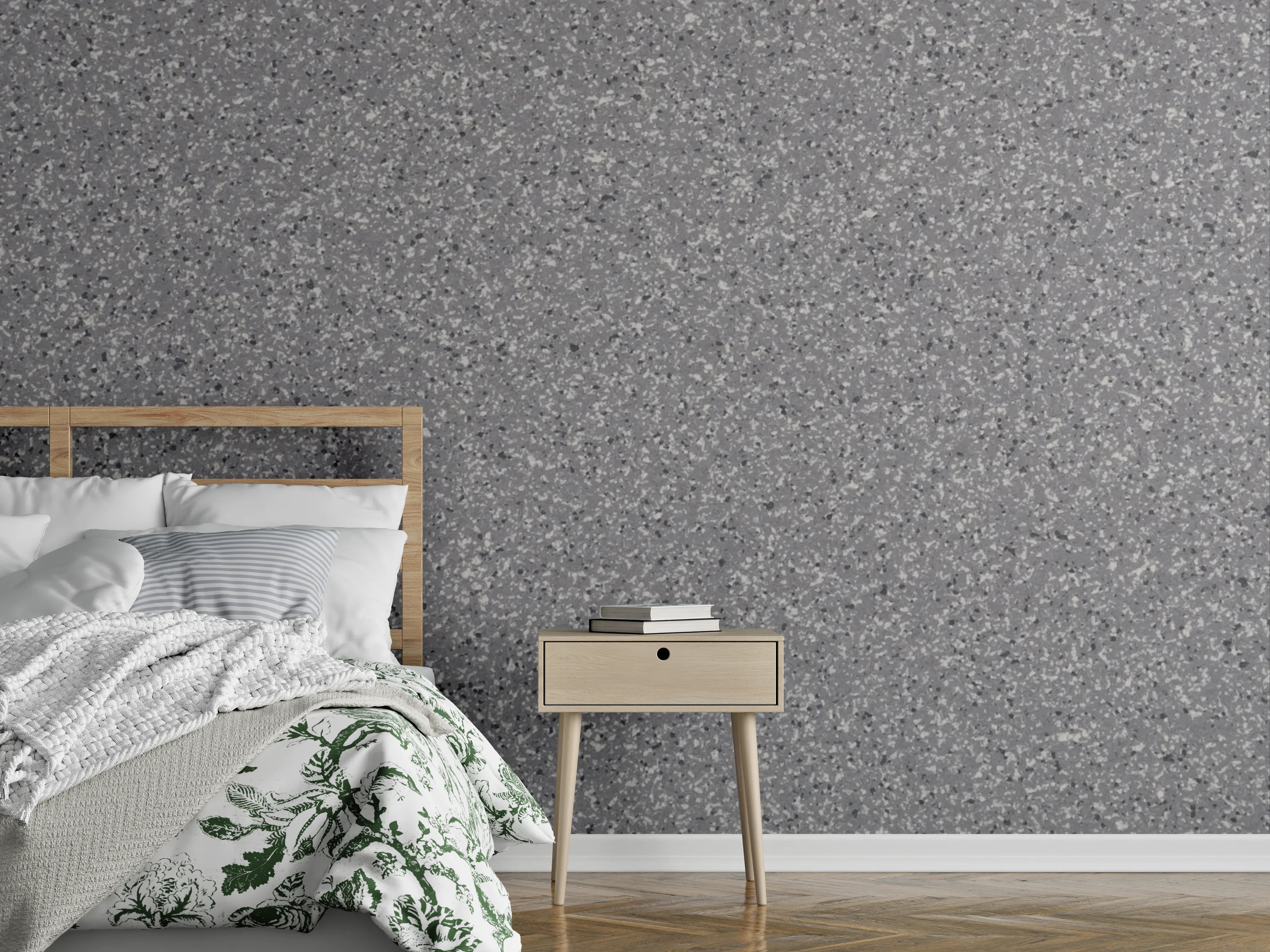 Wandverkleidung Schlafzimmer - Moderne graue Betonoptik Oberfläche