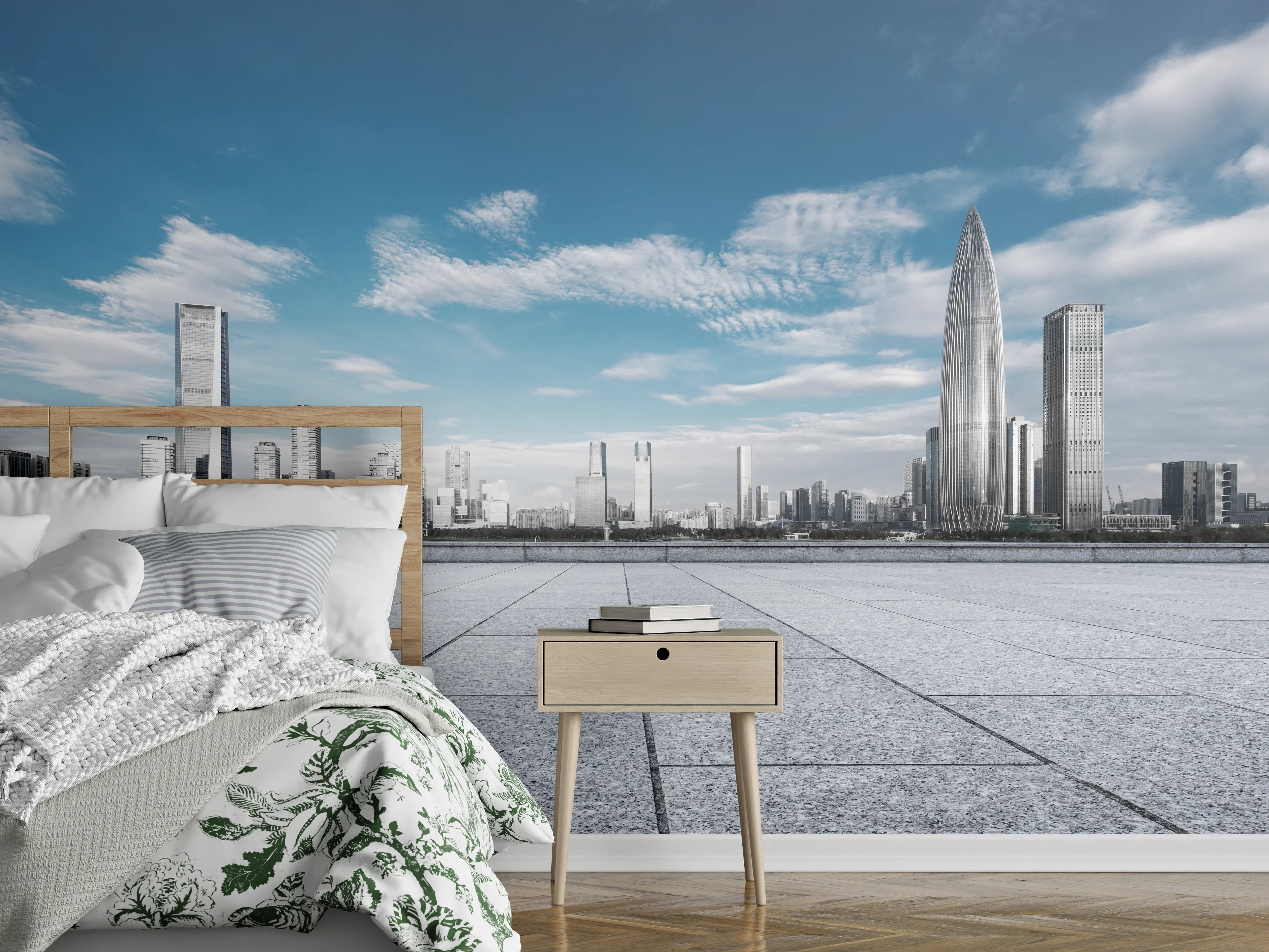 Wandverkleidung Schlafzimmer - Modernem Stadtbild in Shenzhen