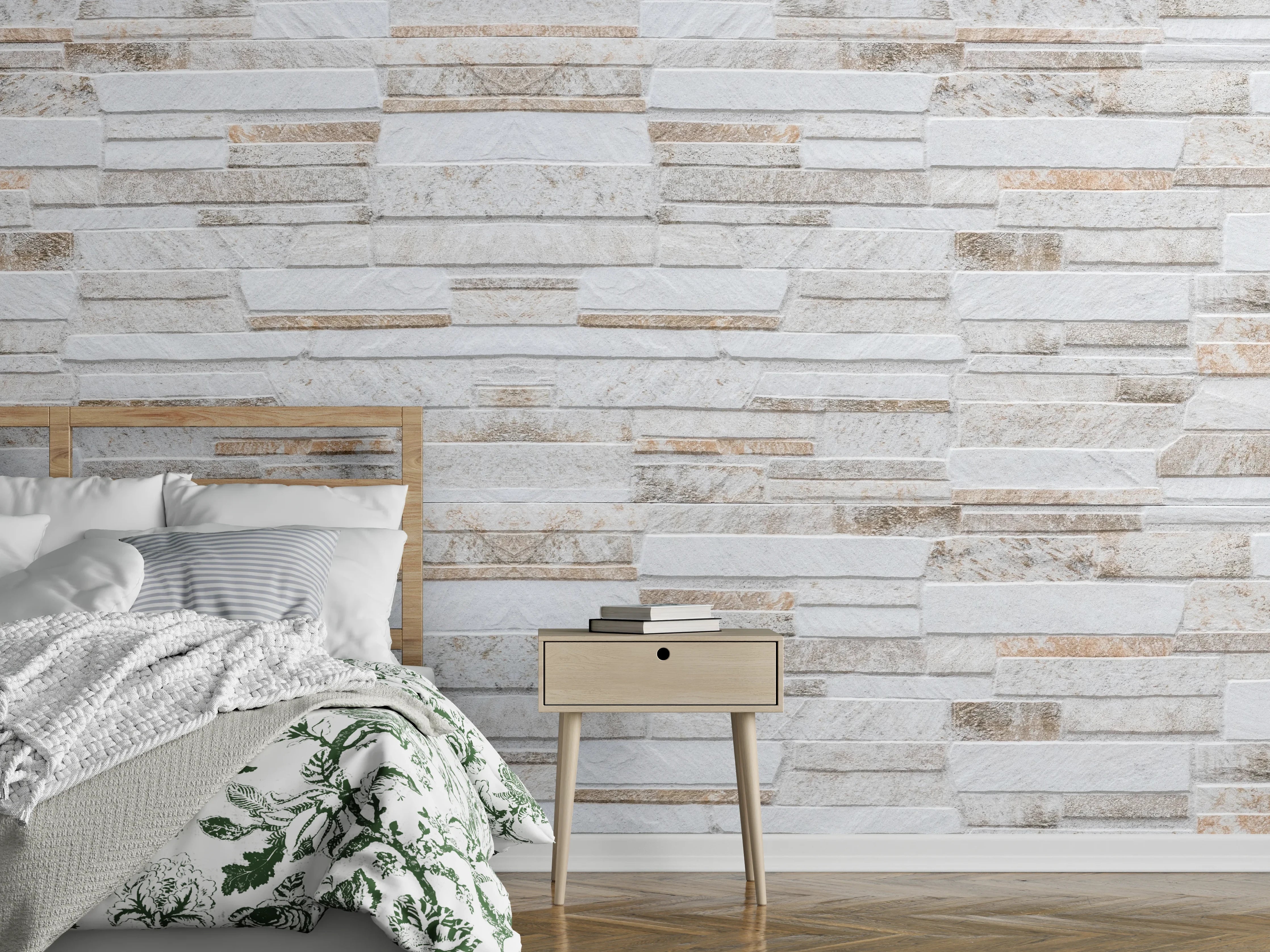 Wandverkleidung Schlafzimmer - Modernen braunen Steinmauer