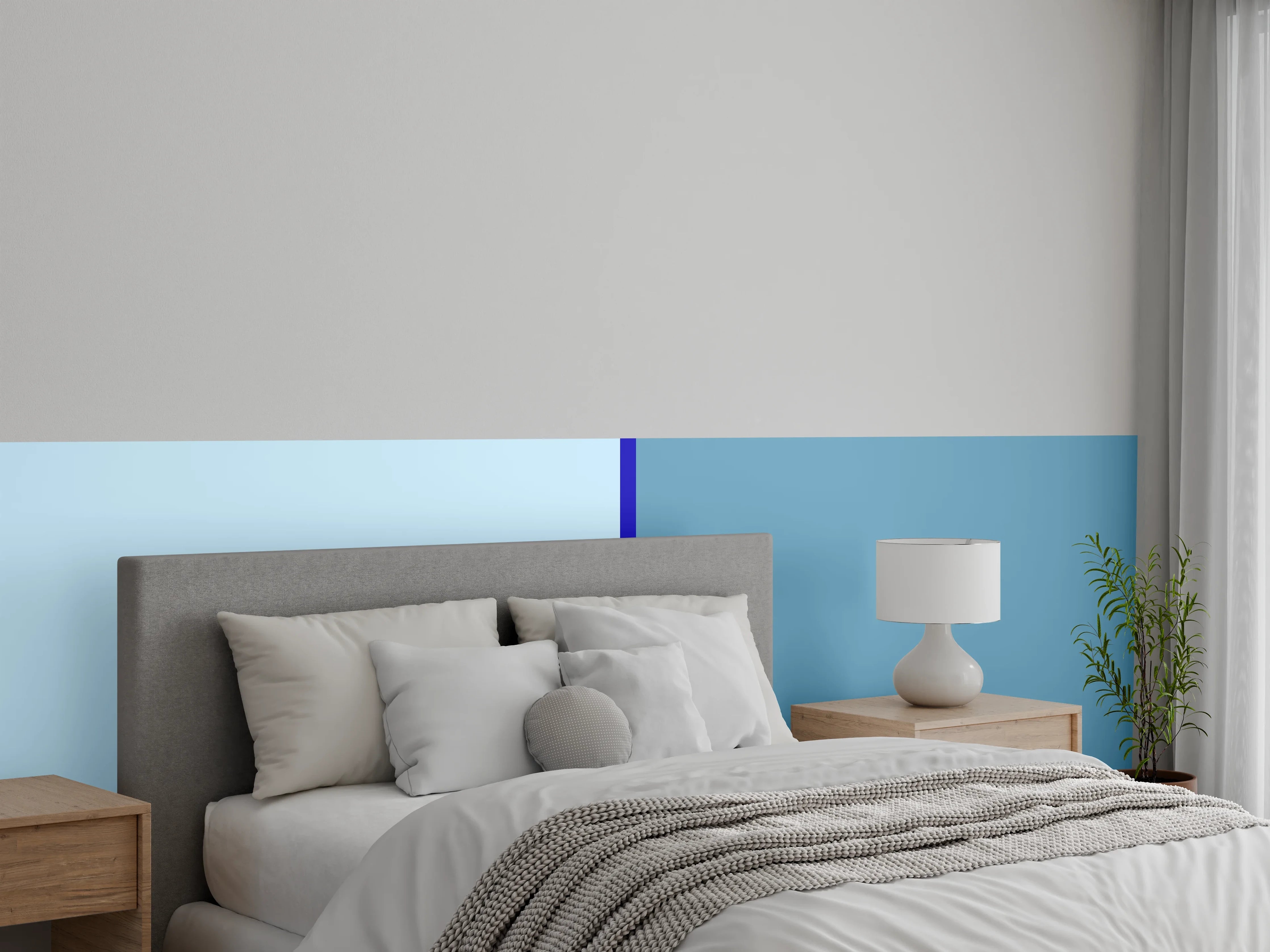 Wandverkleidung Schlafzimmer - Modernes Blau Wanddekor