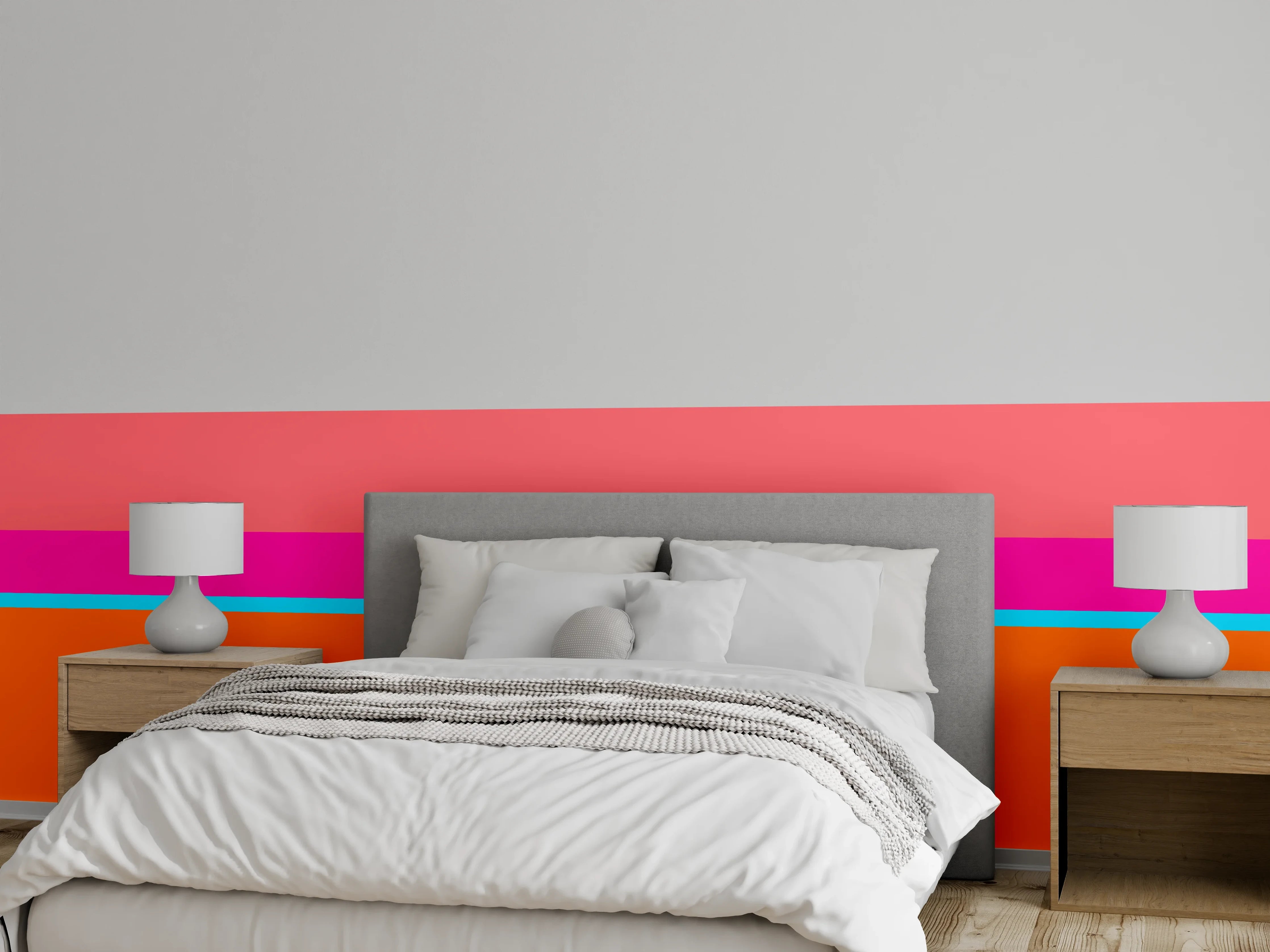 Wandverkleidung Schlafzimmer - Modernes Farbblock Wanddesign