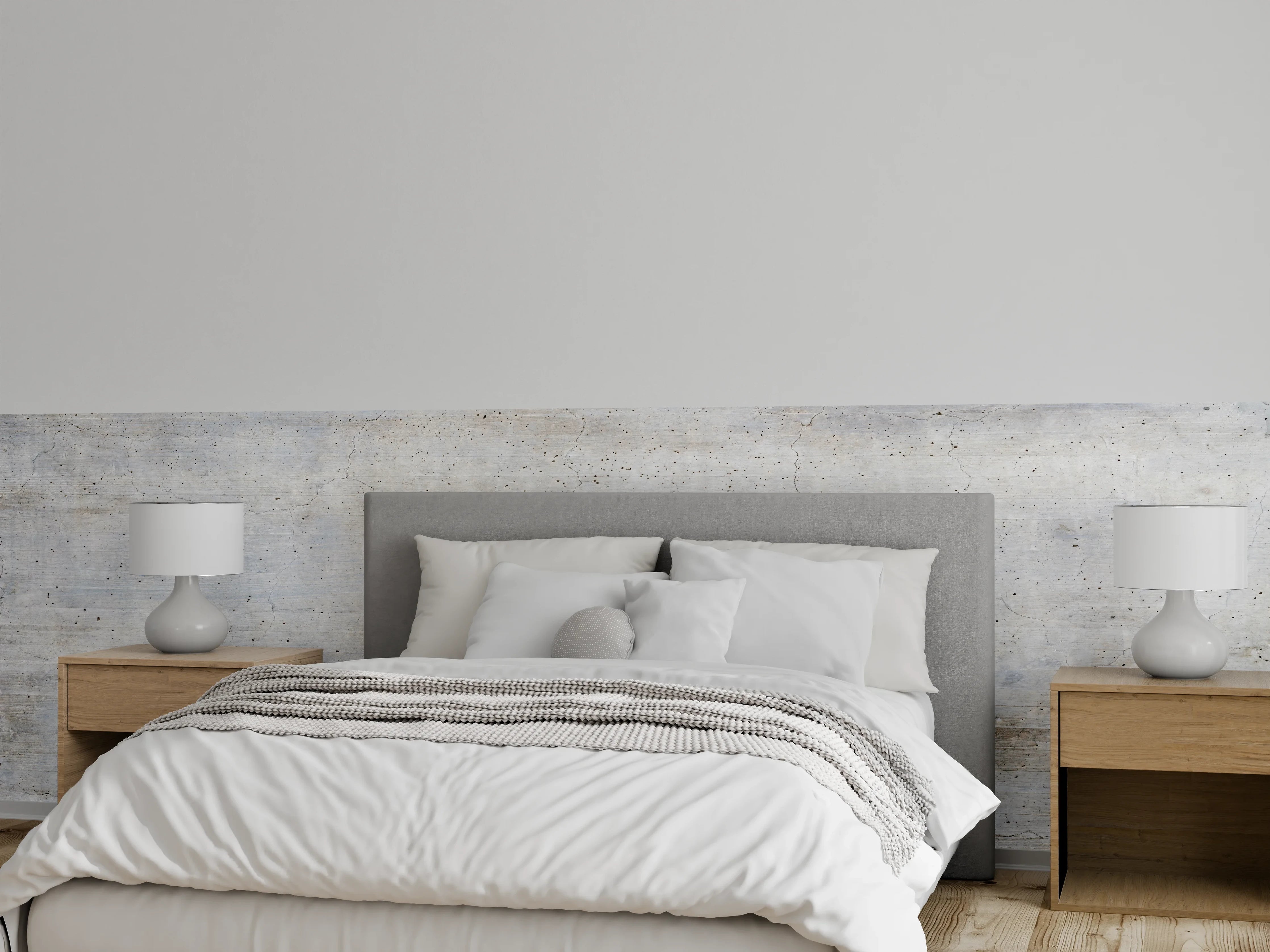 Wandverkleidung Schlafzimmer - Modernes Grau-Weiß Wanddesign