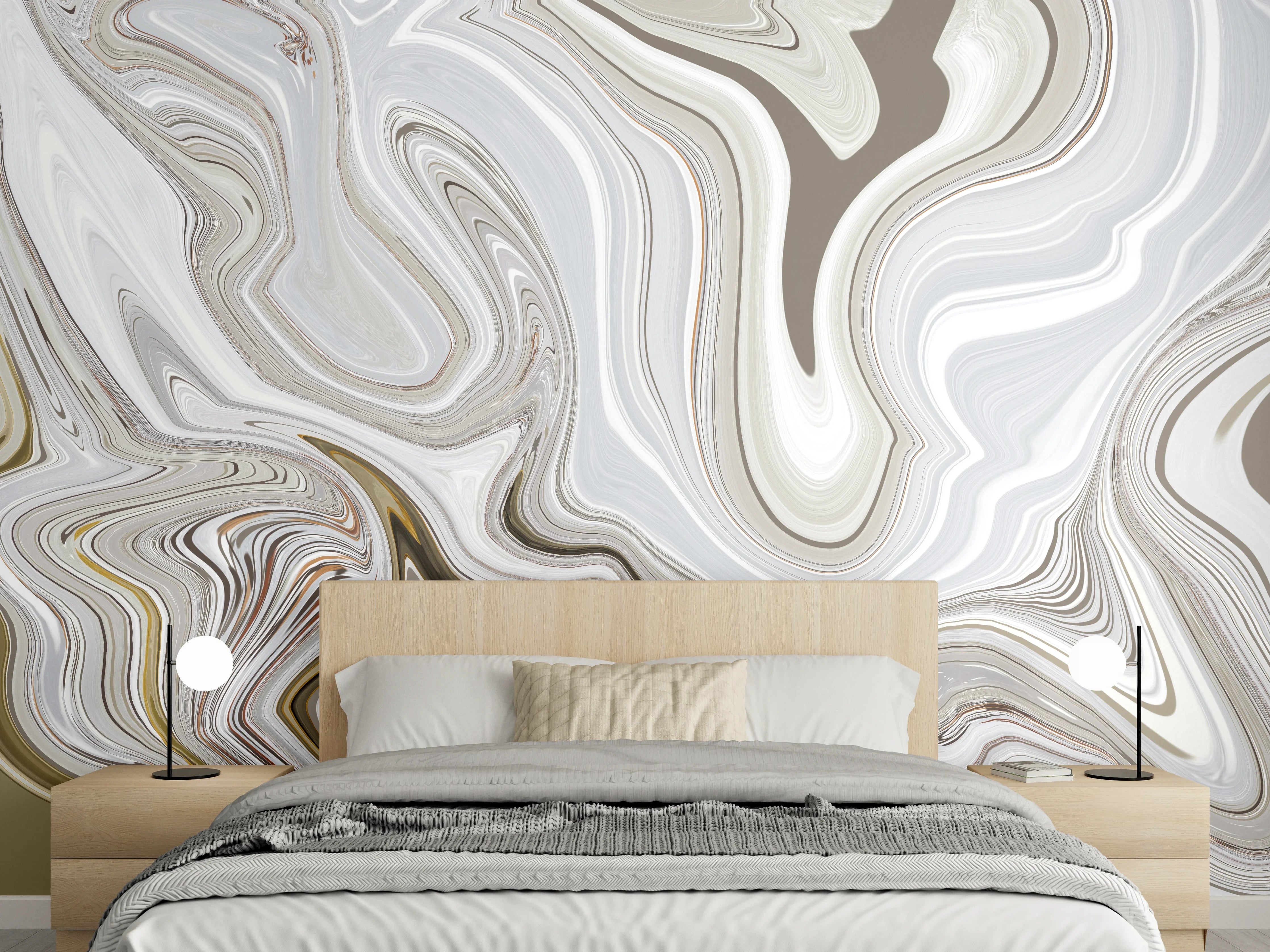Wandverkleidung Schlafzimmer - Modernes Kunstwerk - Flüssigkunst