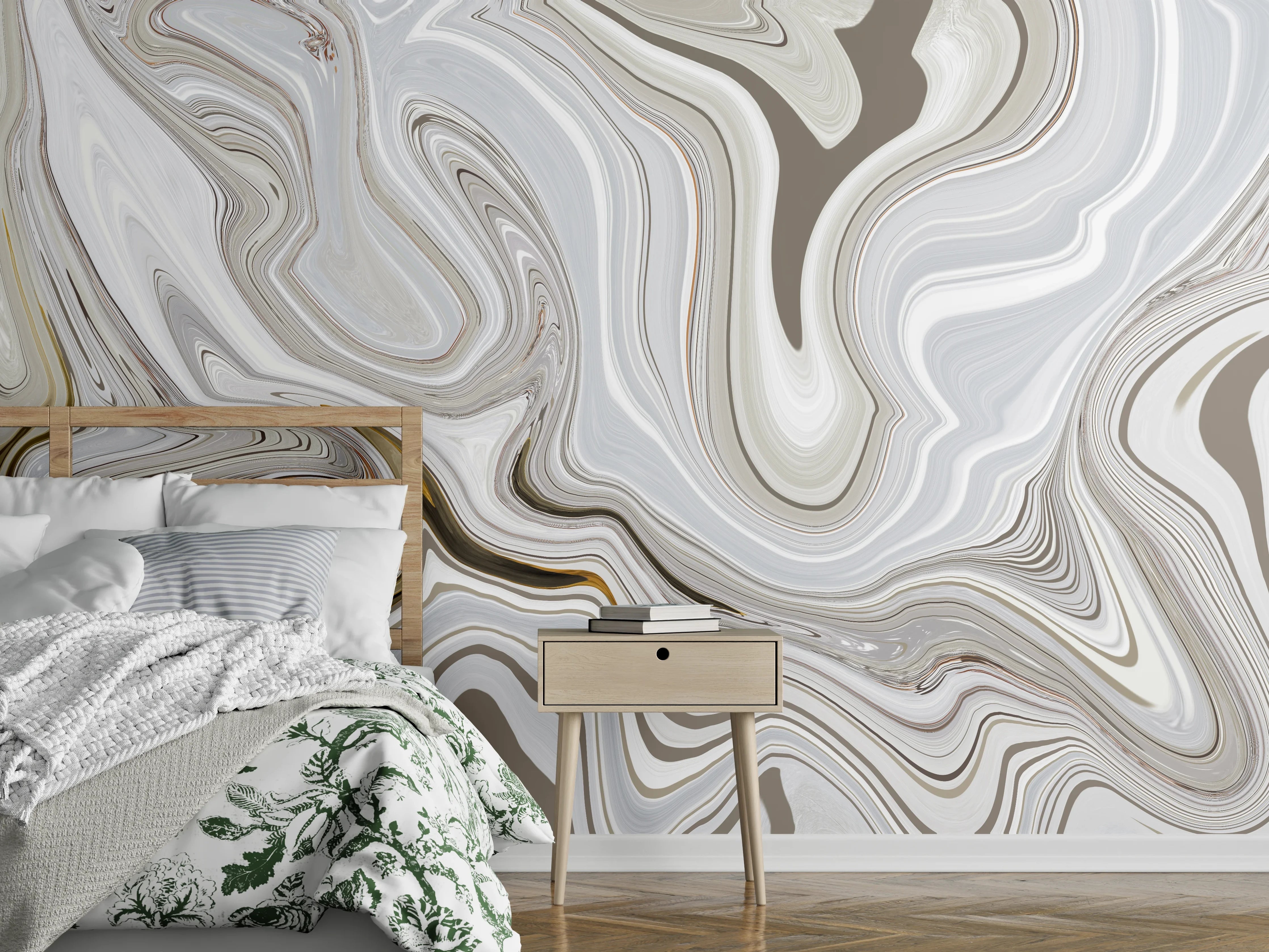 Wandverkleidung Schlafzimmer - Modernes Kunstwerk - Flüssigkunst