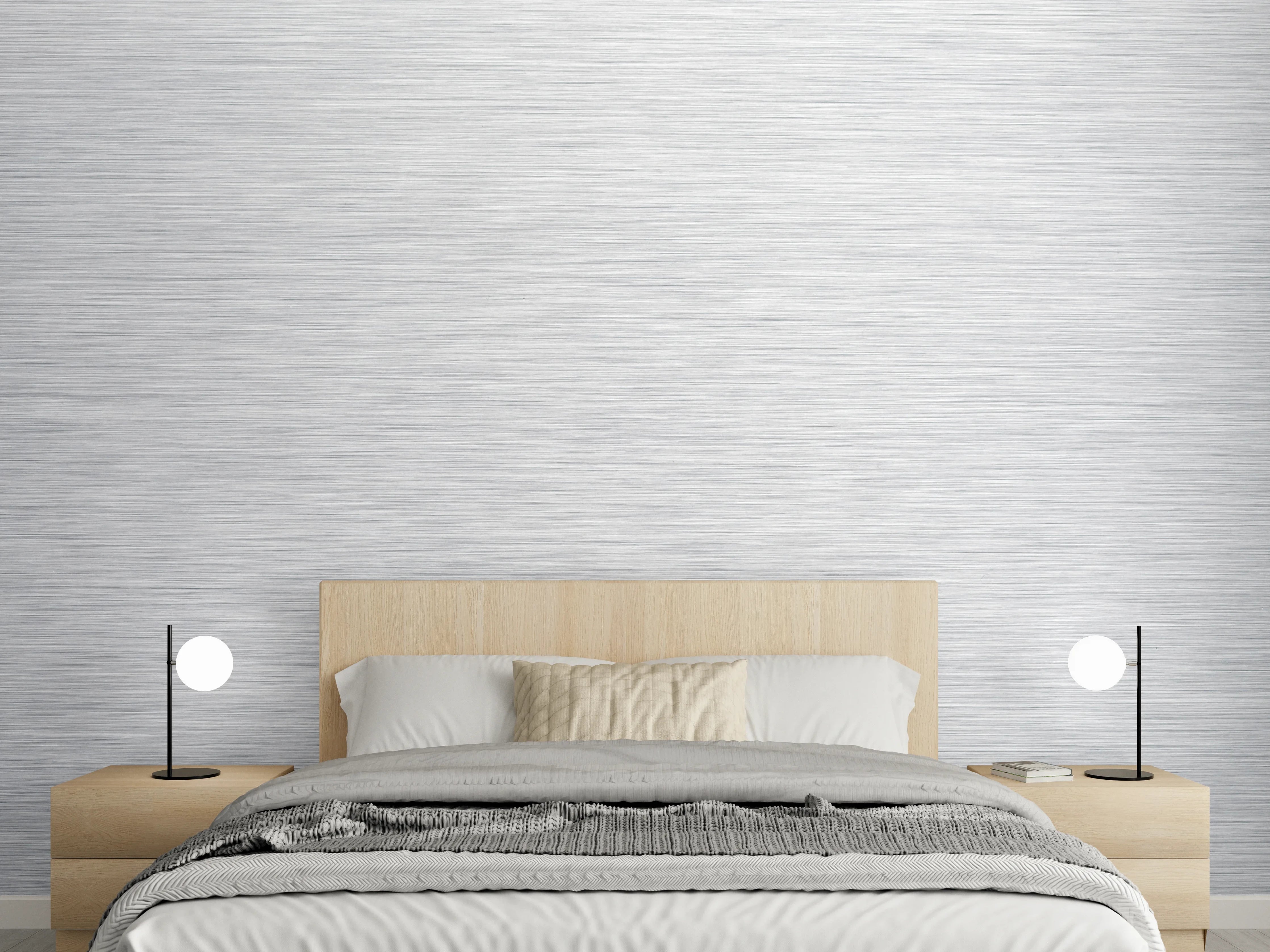 Wandverkleidung Schlafzimmer - Modernes Metall-Design in Silber-Optik