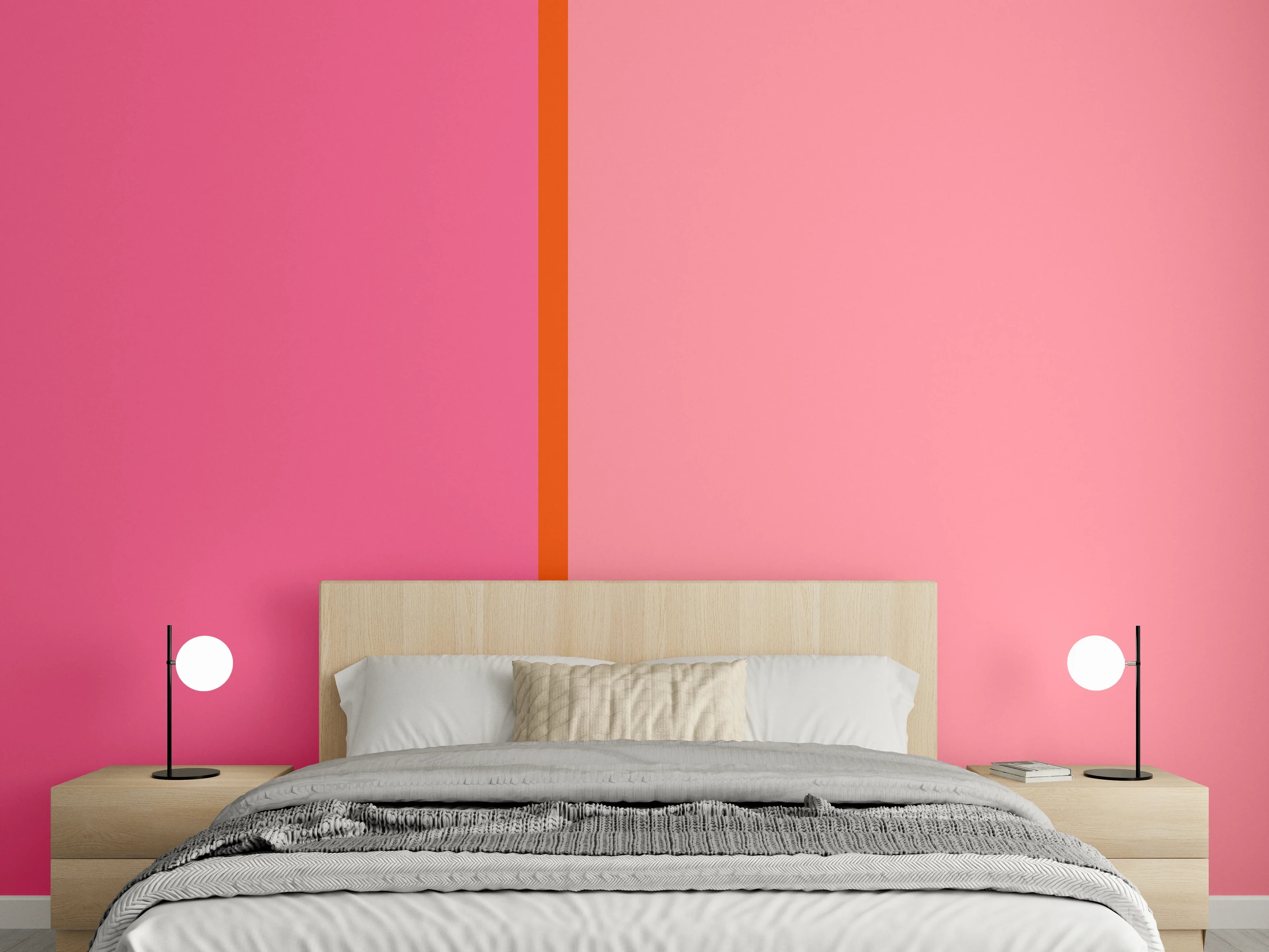 Wandverkleidung Schlafzimmer - Modernes Pink-Rosa Wanddesign