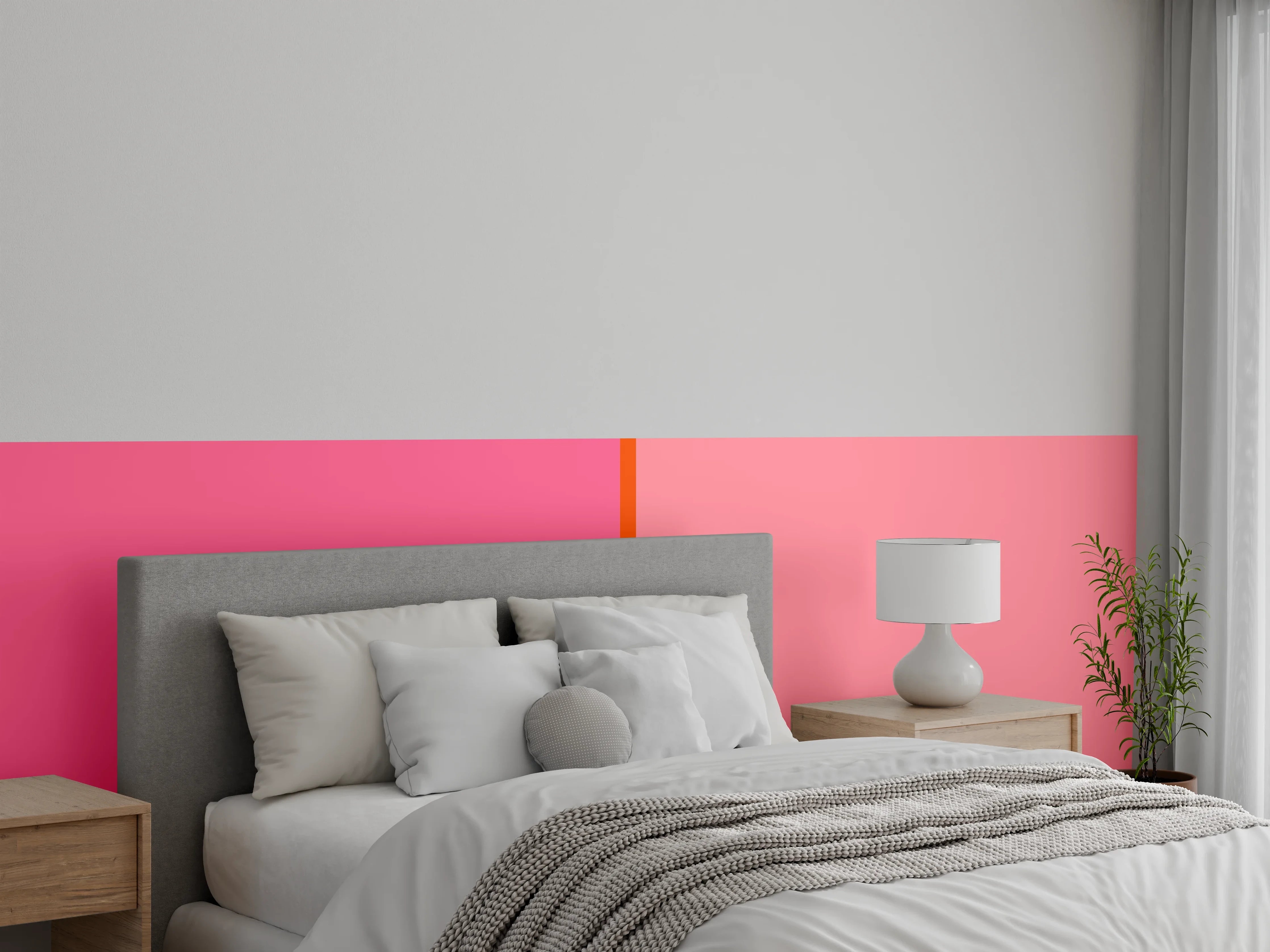 Wandverkleidung Schlafzimmer - Modernes Pink-Rosa Wanddesign