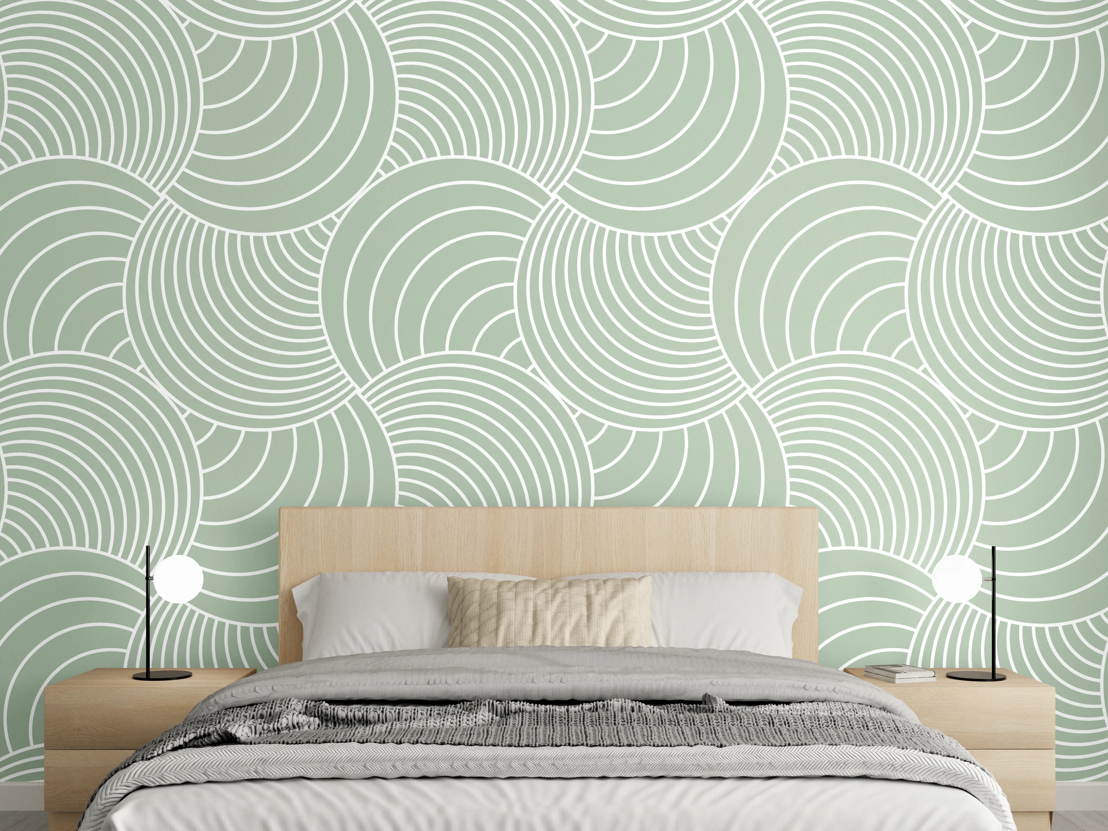 Wandverkleidung Schlafzimmer - Modernes Wellenmuster Wanddesign