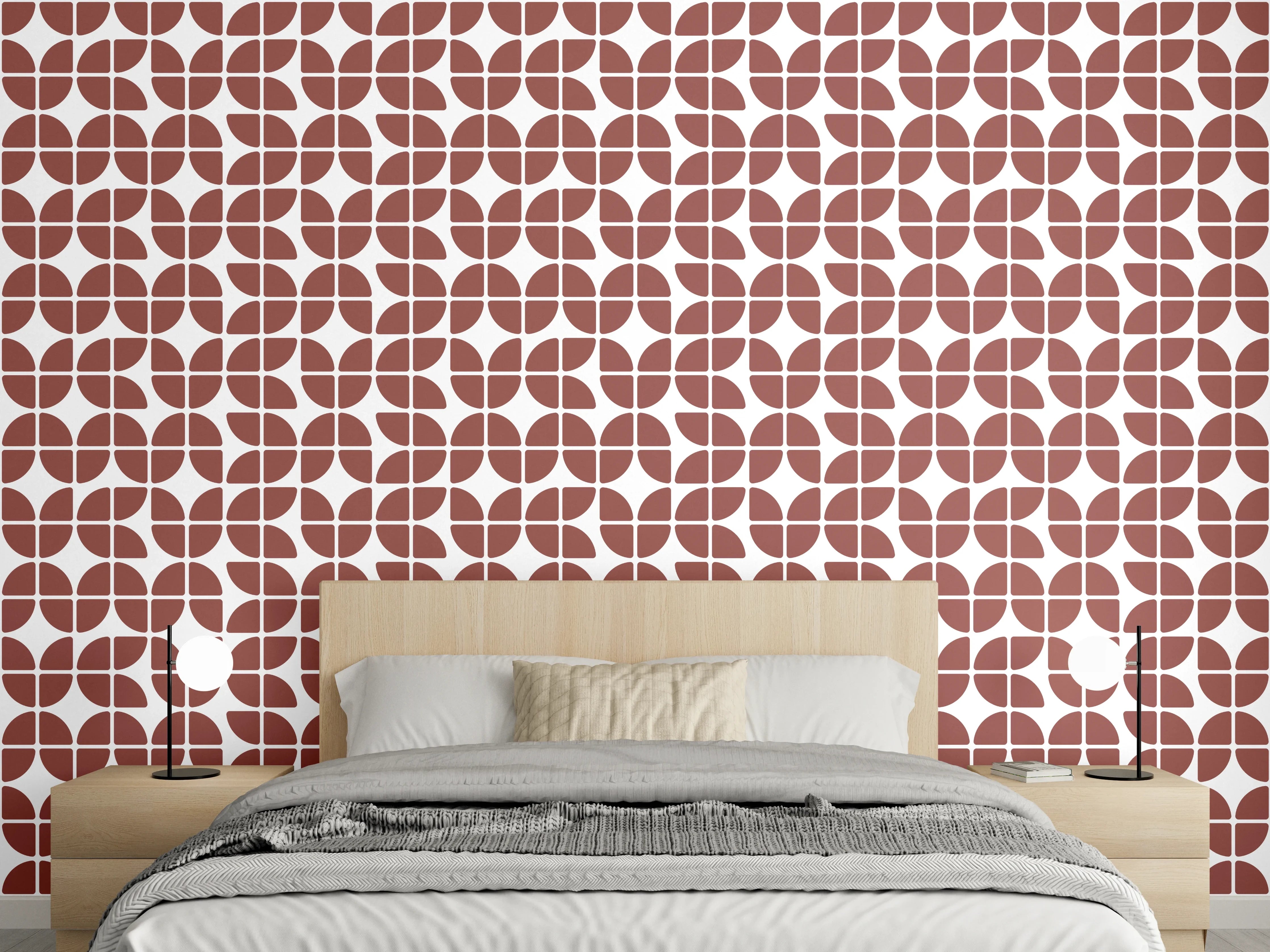 Wandverkleidung Schlafzimmer - Modernes braunes Retro-Muster