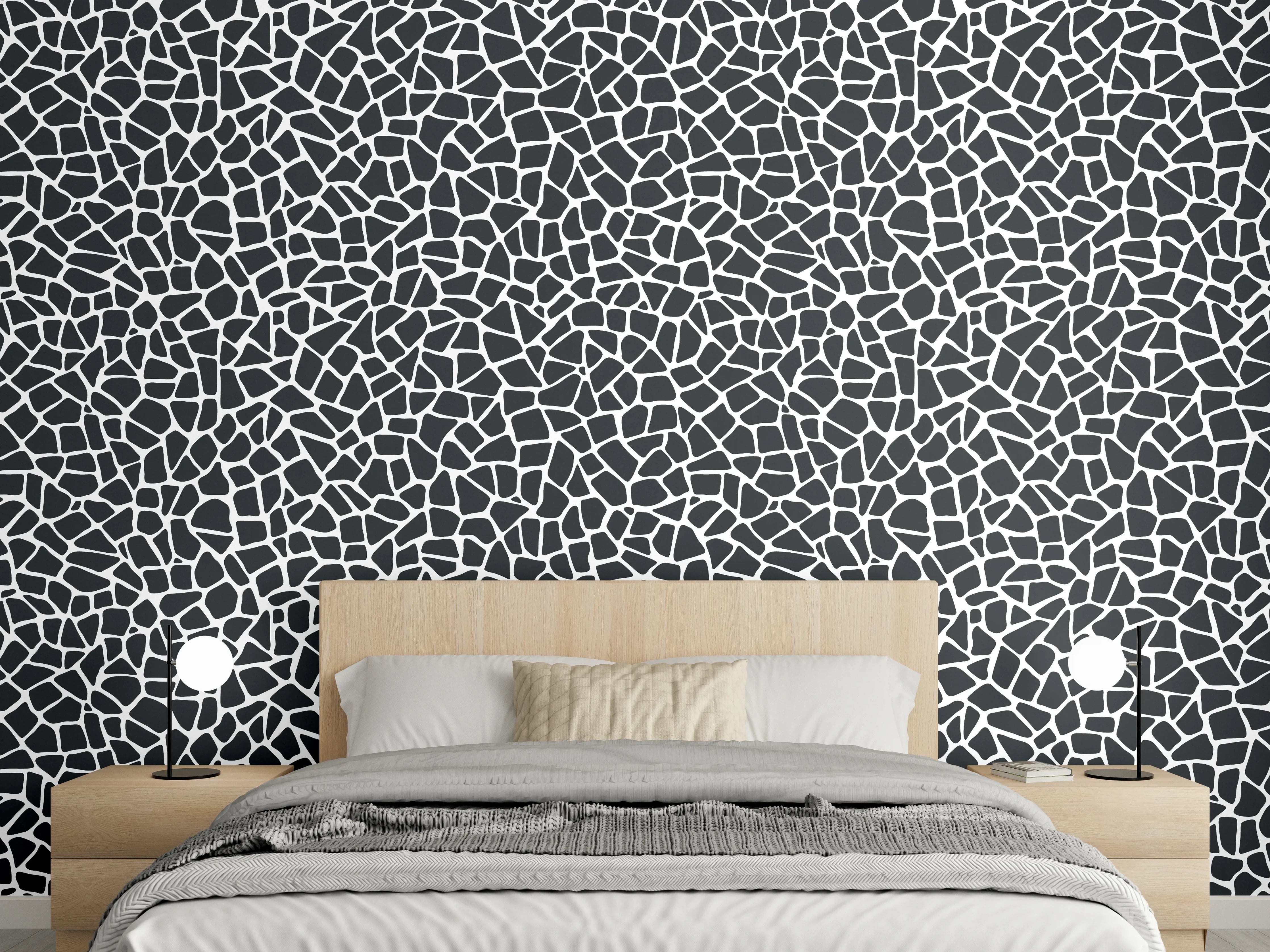 Wandverkleidung Schlafzimmer - Modernes, geometrisches Mosaikdesign