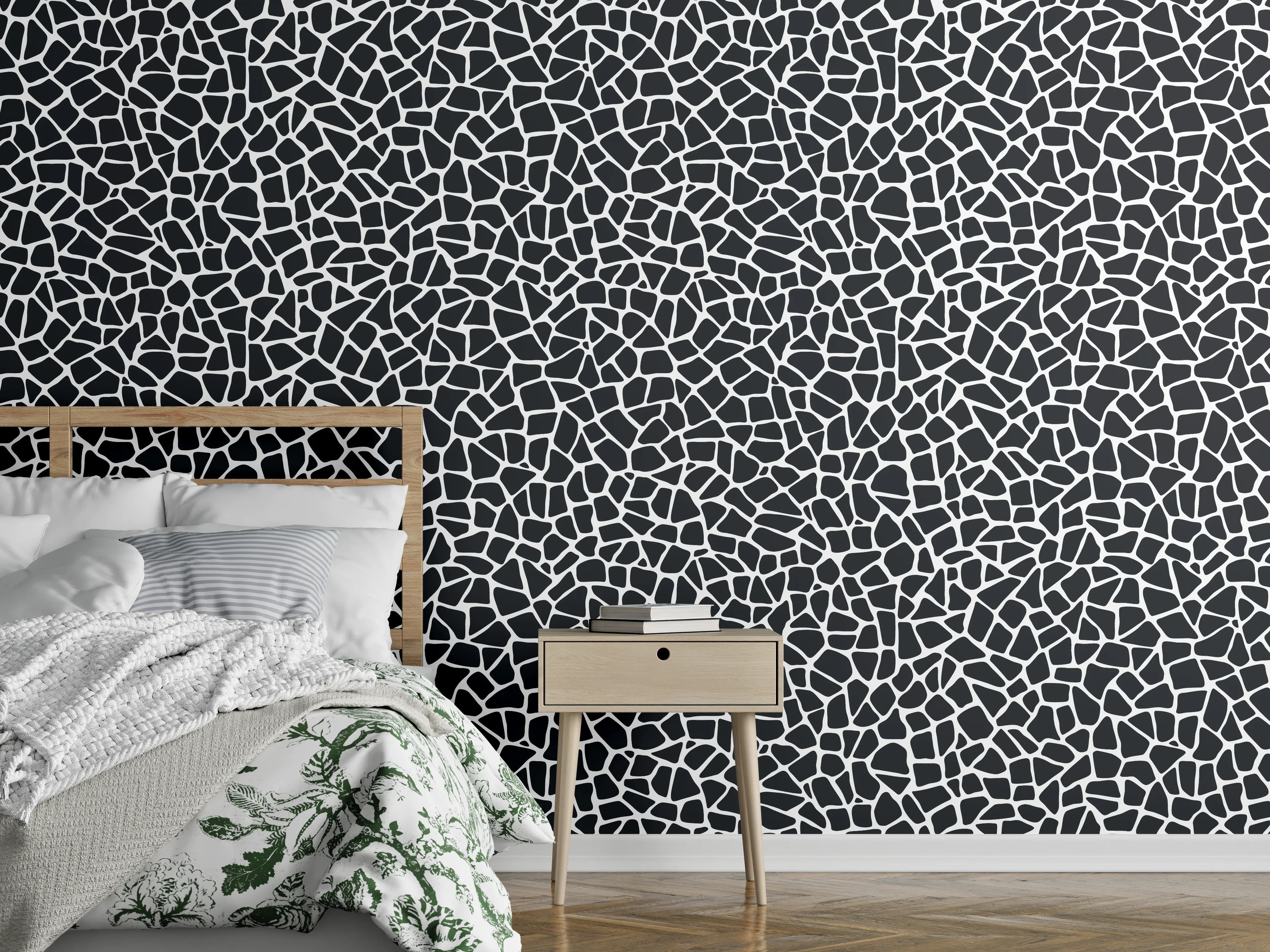 Wandverkleidung Schlafzimmer - Modernes, geometrisches Mosaikdesign