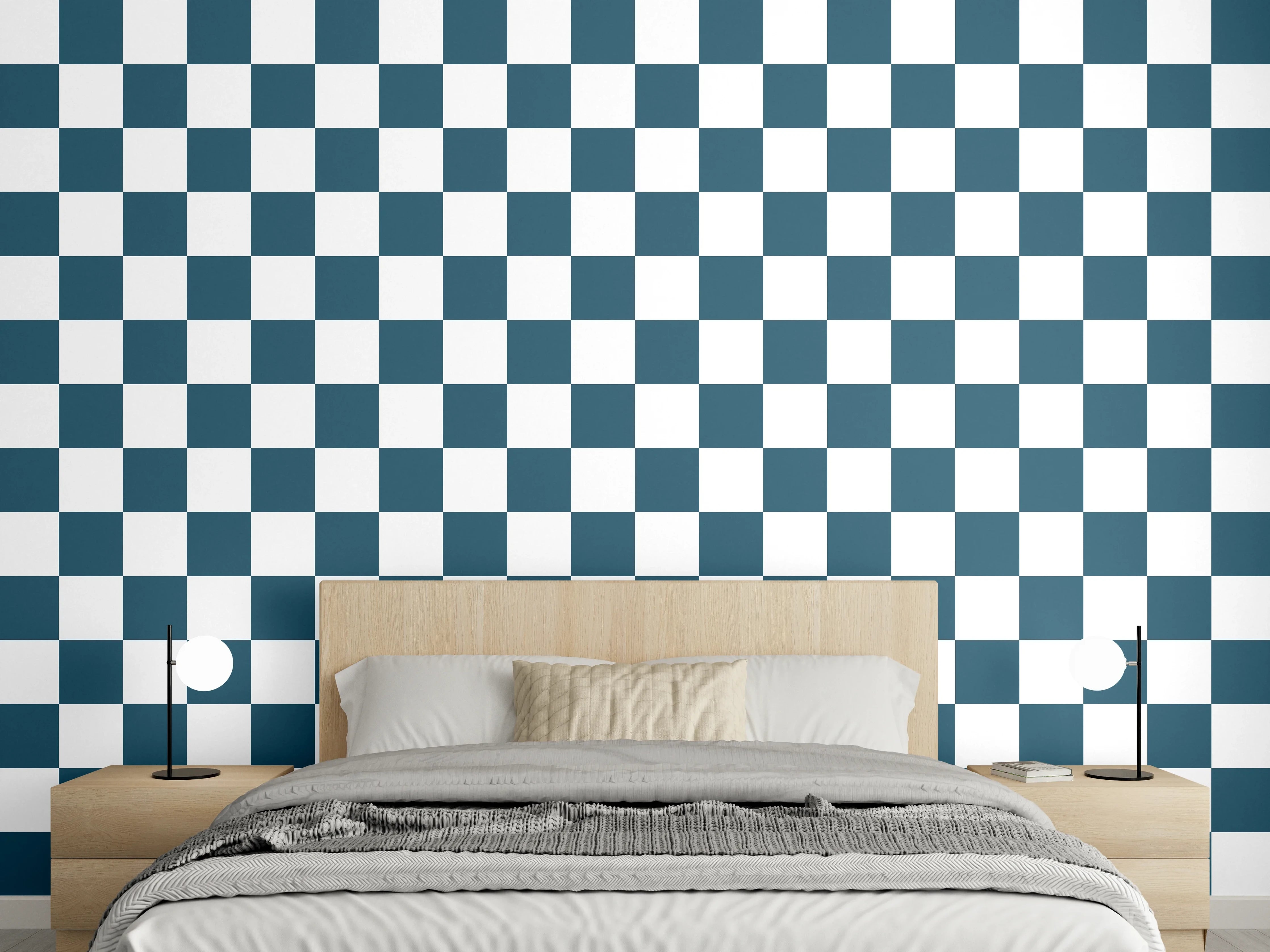 Wandverkleidung Schlafzimmer - Modischer Blaudruck-Muster-Schal