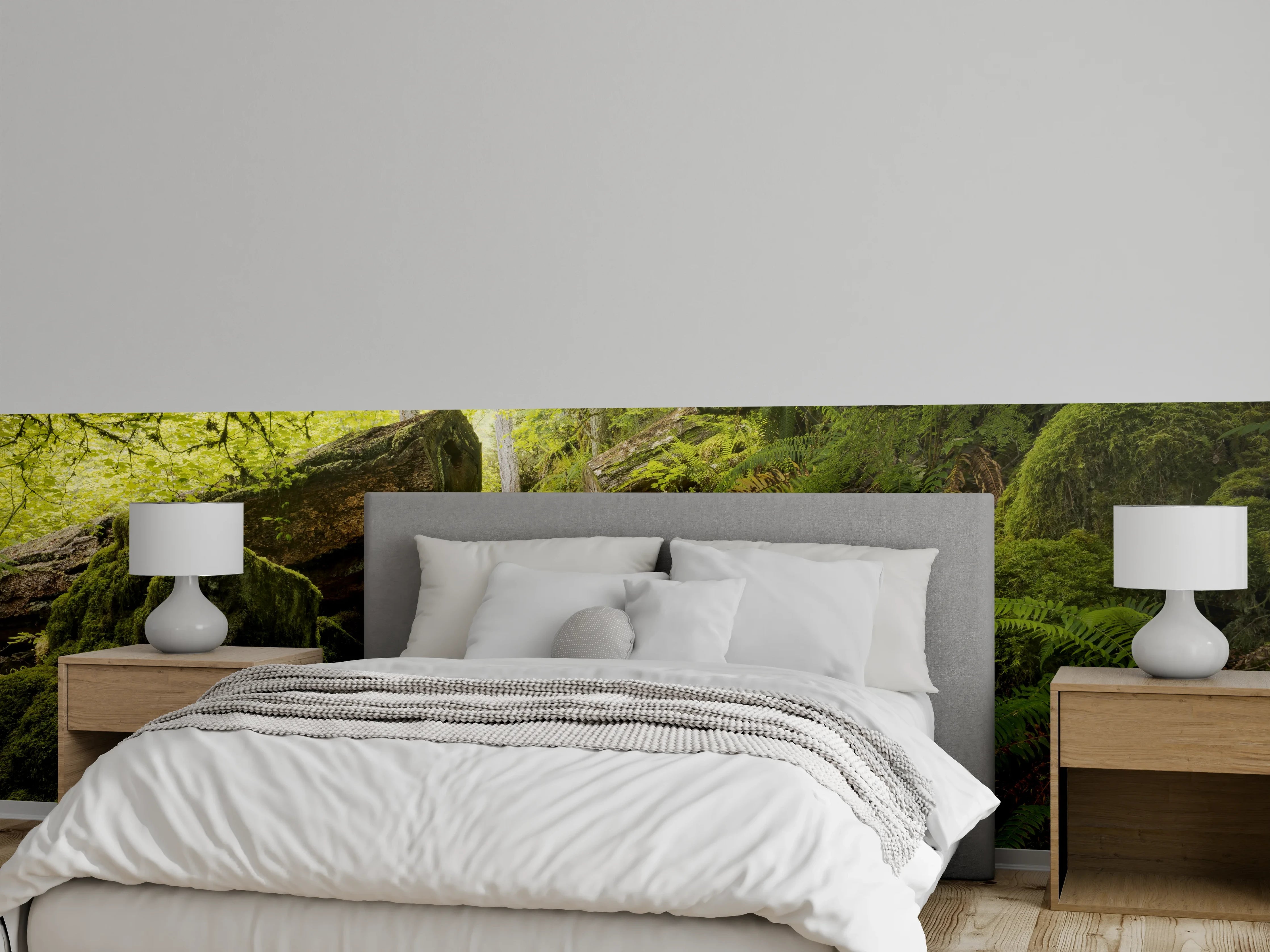Wandverkleidung Schlafzimmer - Moosiger Waldweg Naturmotiv
