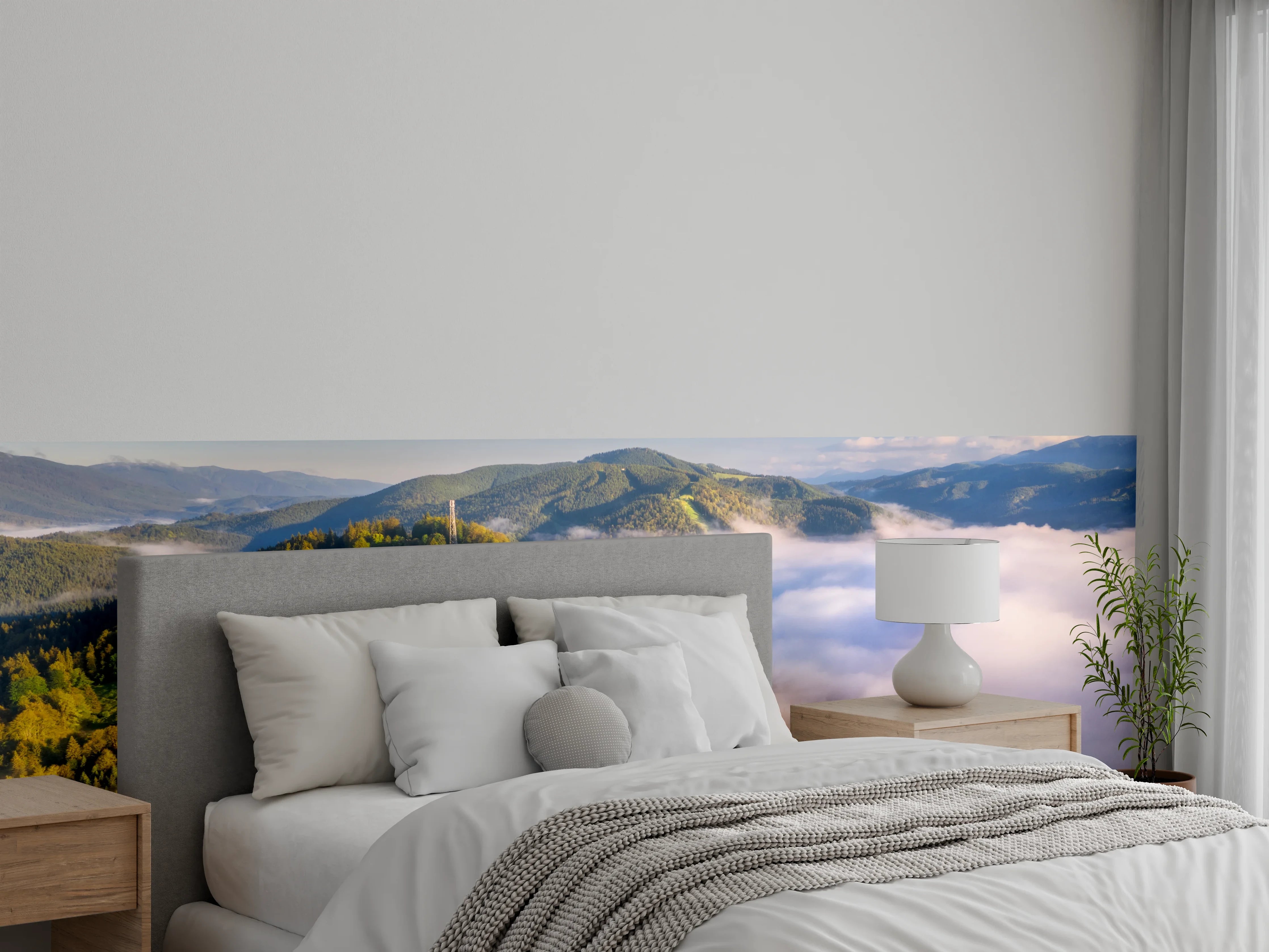 Wandverkleidung Schlafzimmer - Morgenstimmung im Wolkenwald