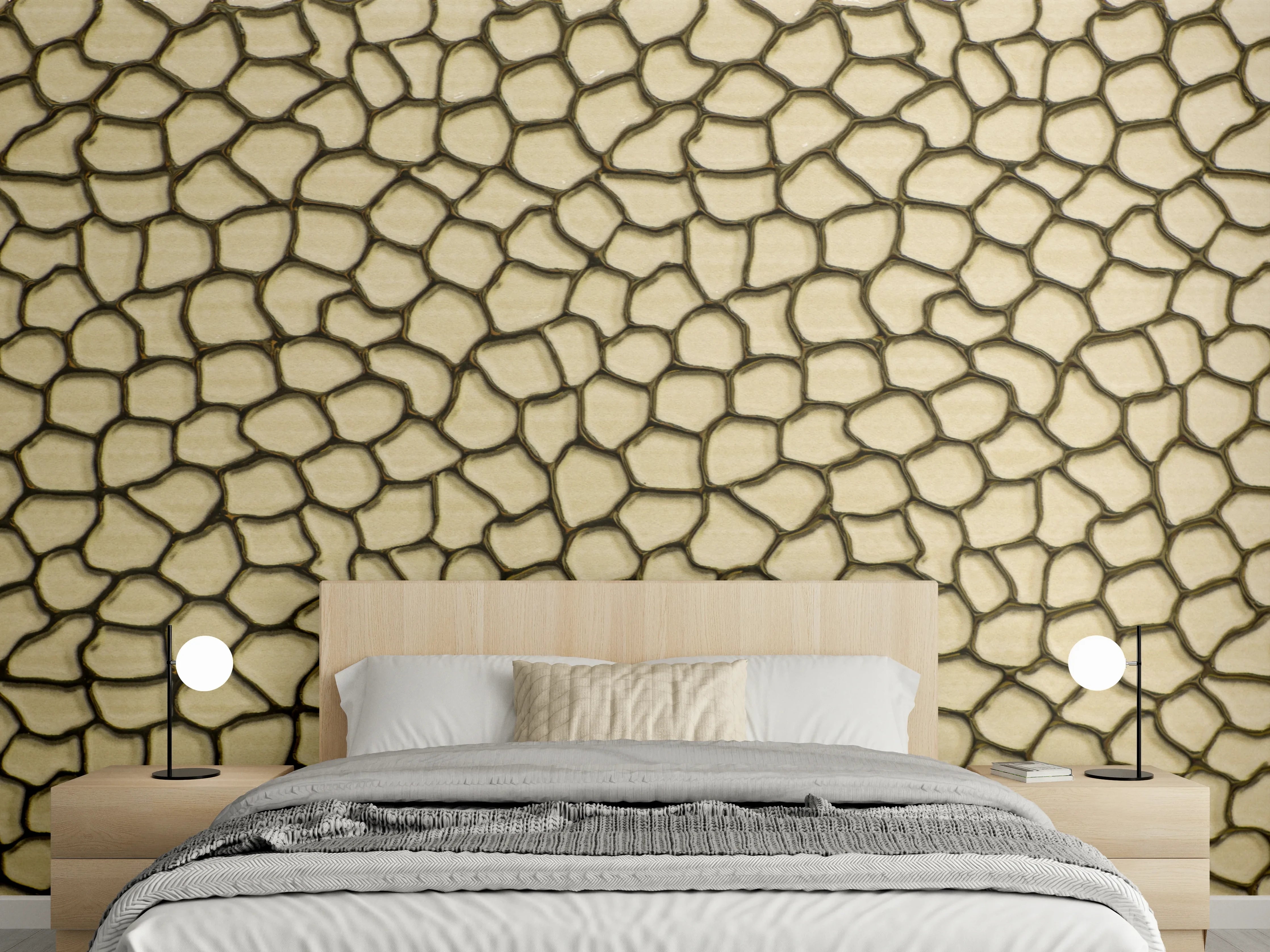 Wandverkleidung Schlafzimmer - Mosaik-Trockenboden: Schlichte Wandgestaltung