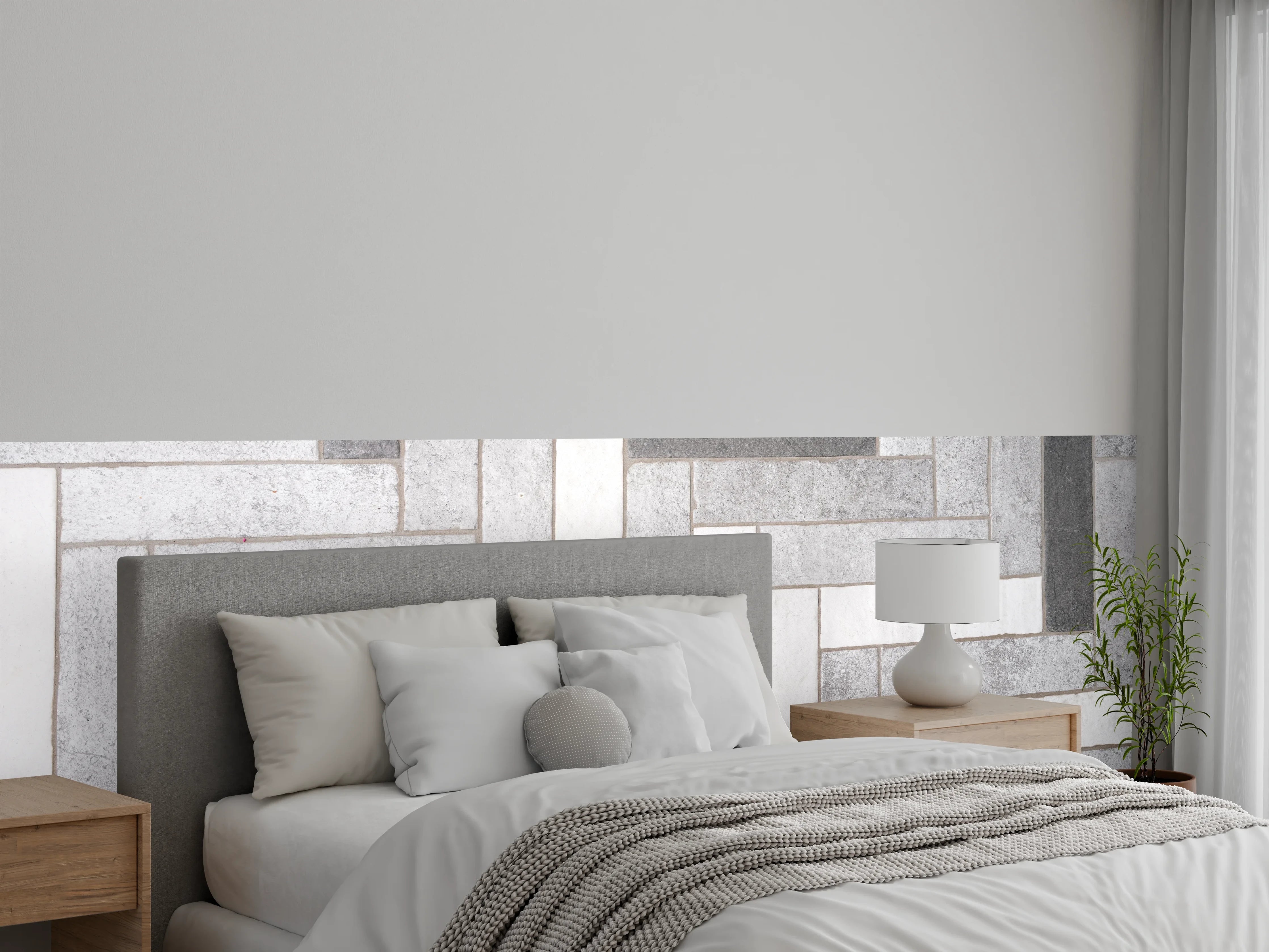 Wandverkleidung Schlafzimmer - Mosaikbodenfliesen in Rechtecken