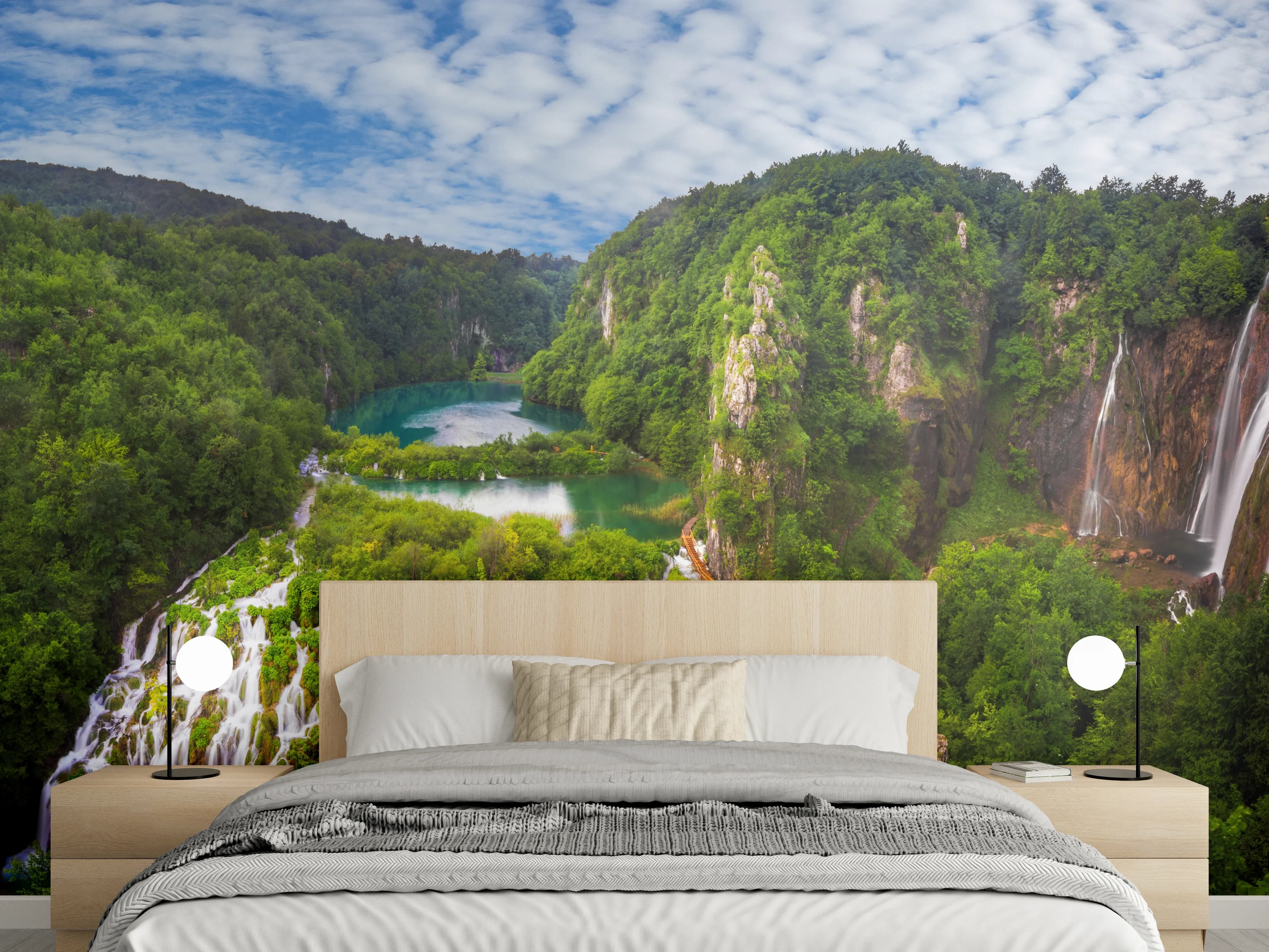 Wandverkleidung Schlafzimmer - Multi-Wasserfall - Landschaft
