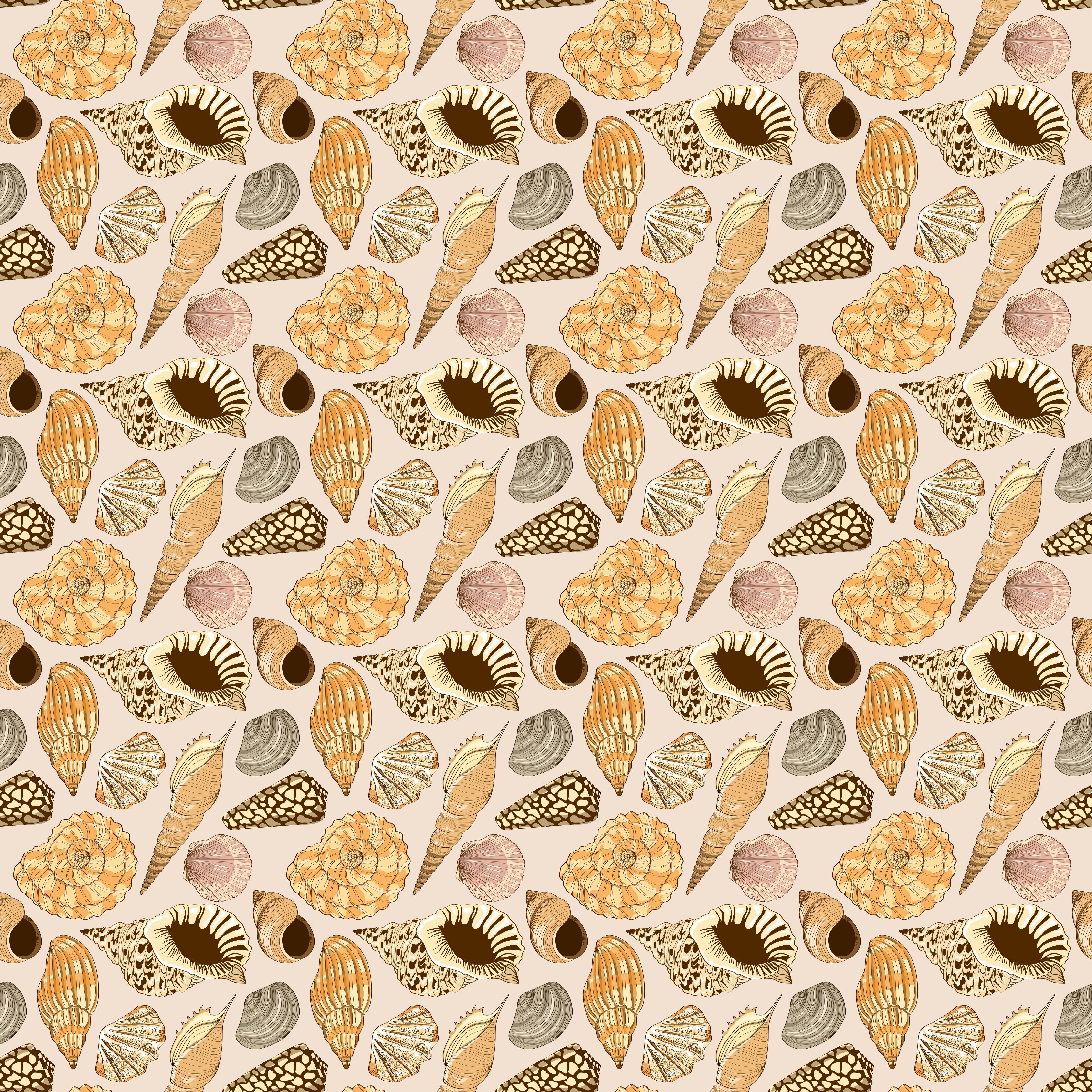 Wandverkleidung Schlafzimmer-Muschelmuster Beige-Orange