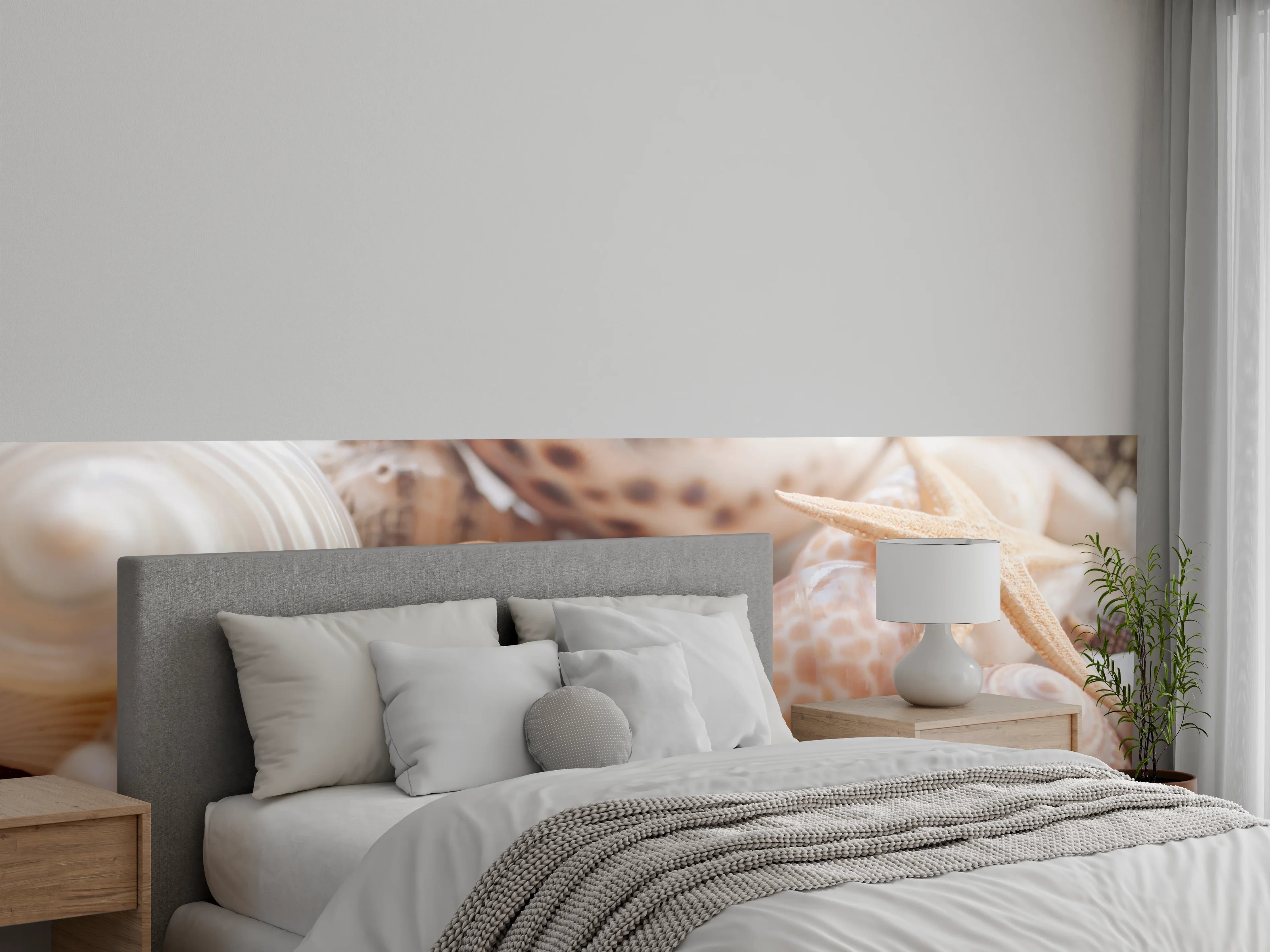 Wandverkleidung Schlafzimmer - Muscheln und Seesterne Strandmotive
