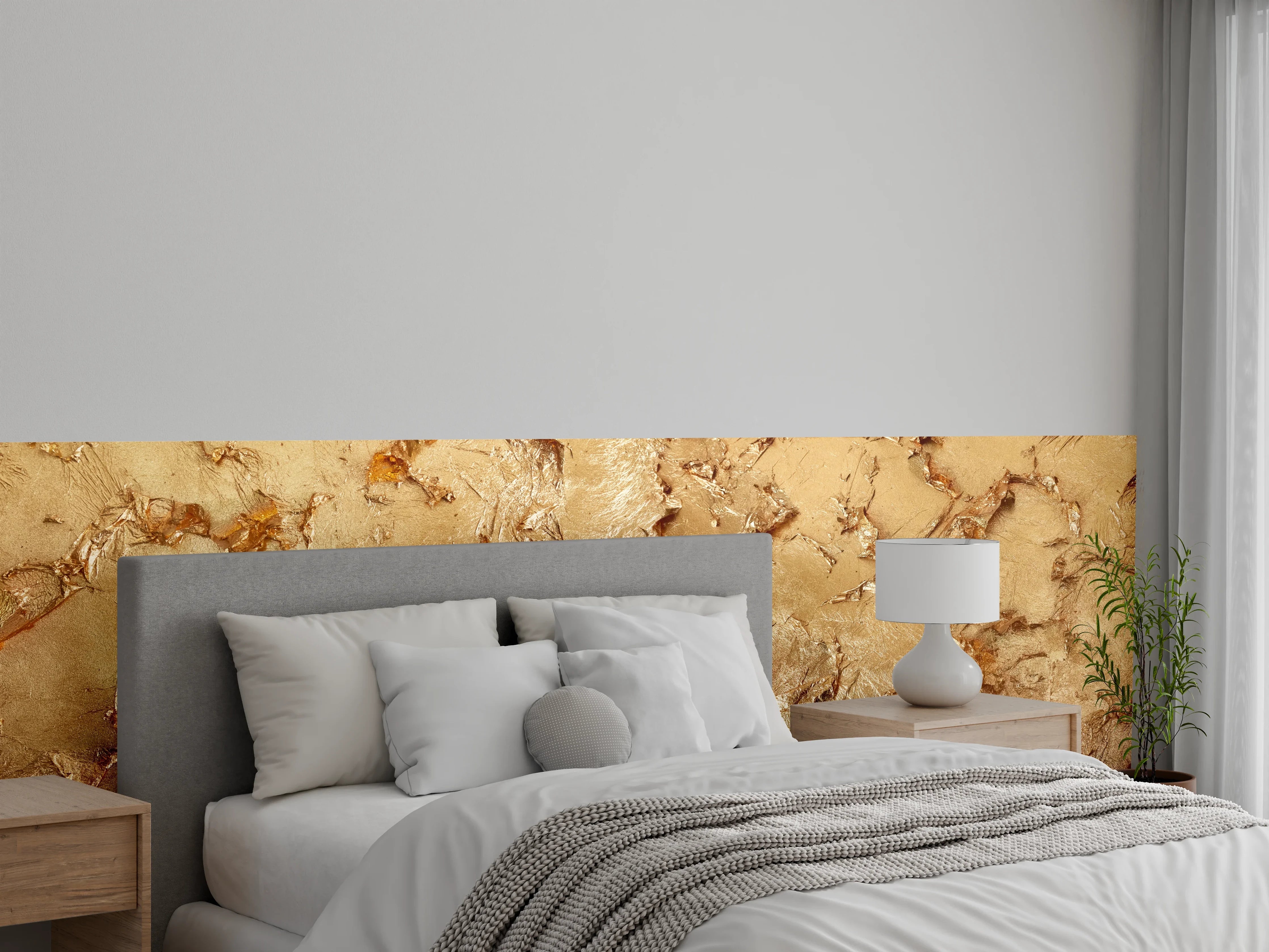 Wandverkleidung Schlafzimmer - Muster einer vergoldeten Wand
