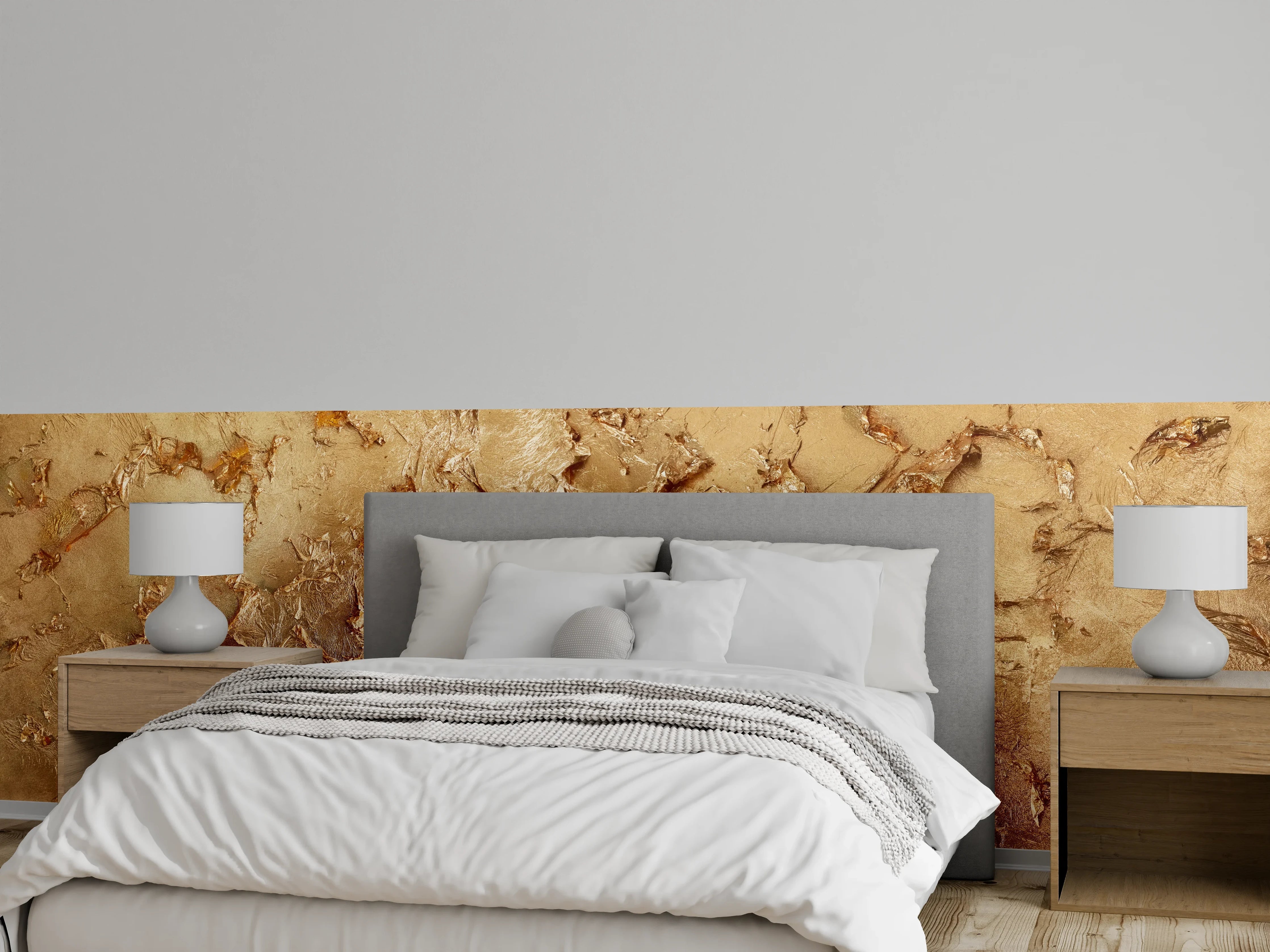 Wandverkleidung Schlafzimmer - Muster einer vergoldeten Wand