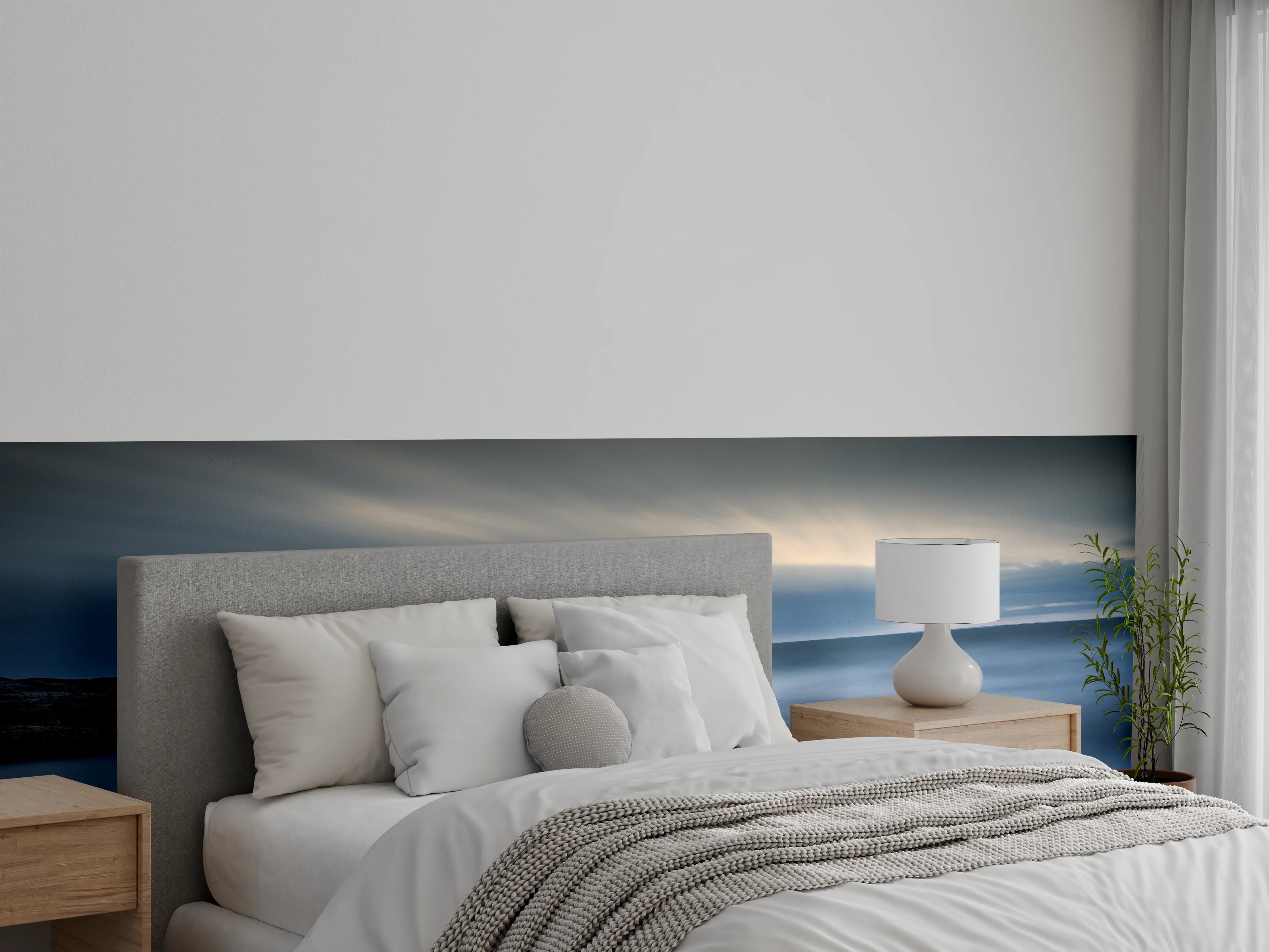 Wandverkleidung Schlafzimmer - Mystische Küste im Morgenlicht