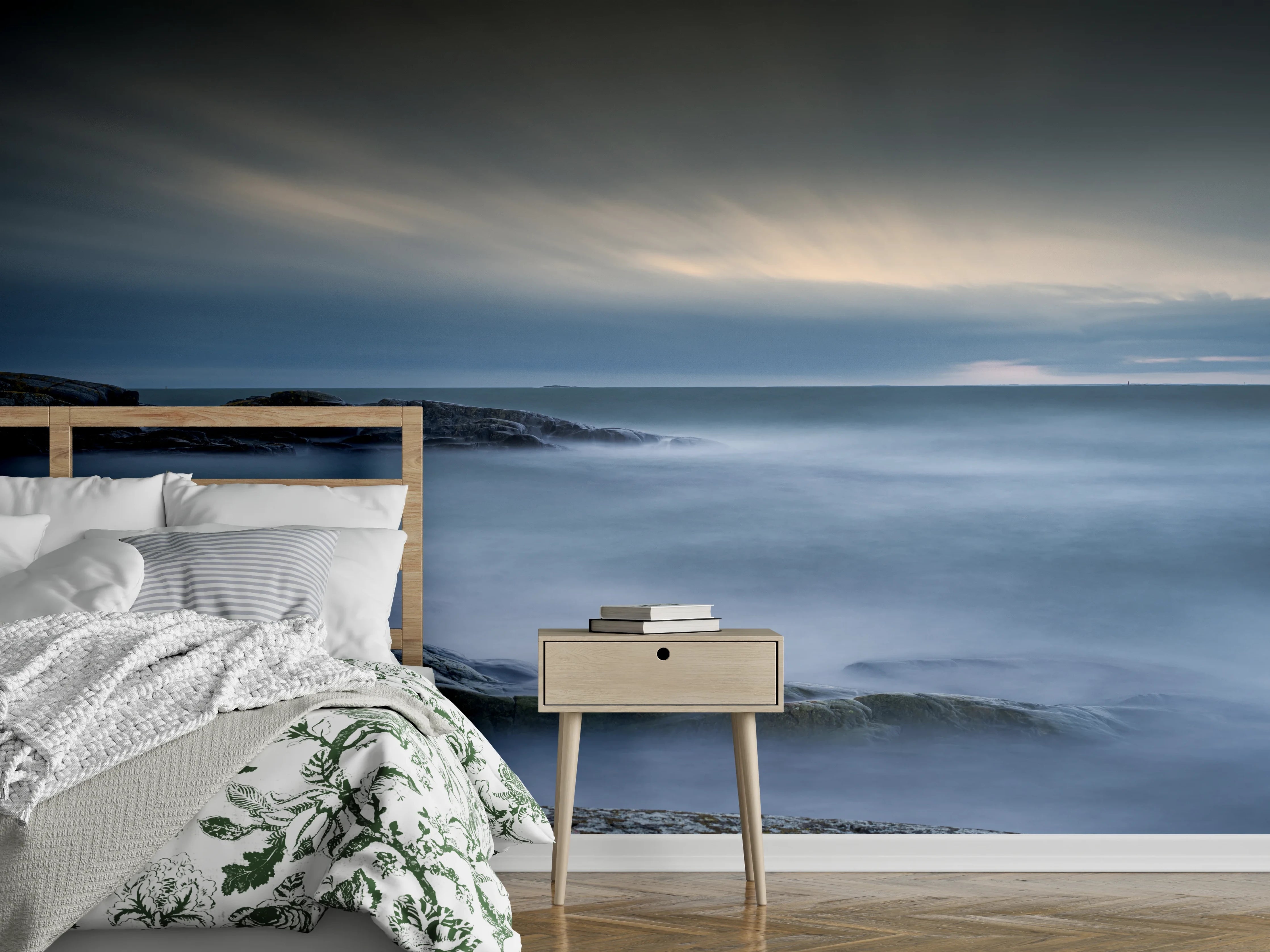 Wandverkleidung Schlafzimmer - Mystische Küste im Morgenlicht