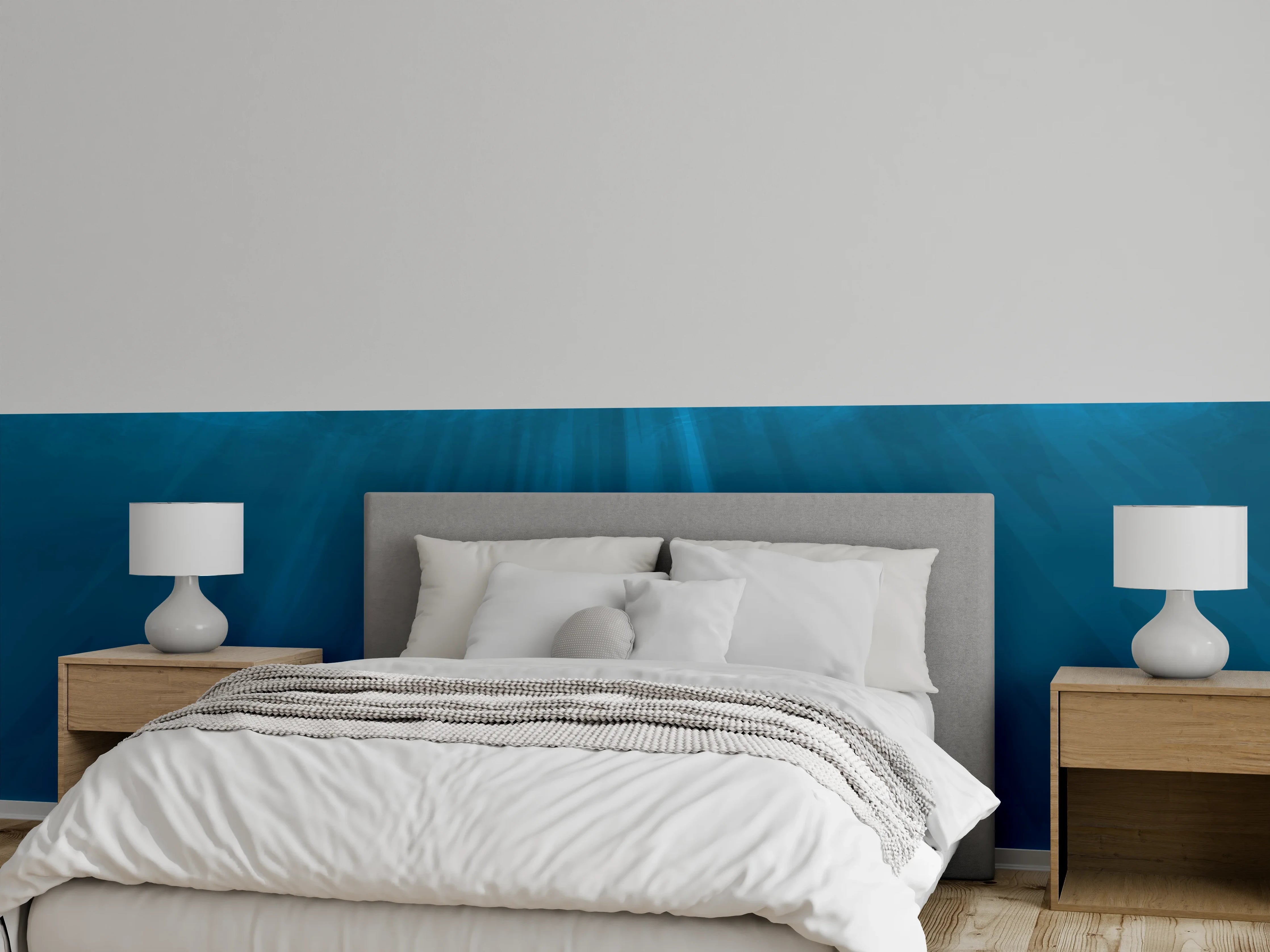 Wandverkleidung Schlafzimmer - Mystische Unterwasserwelt Blau