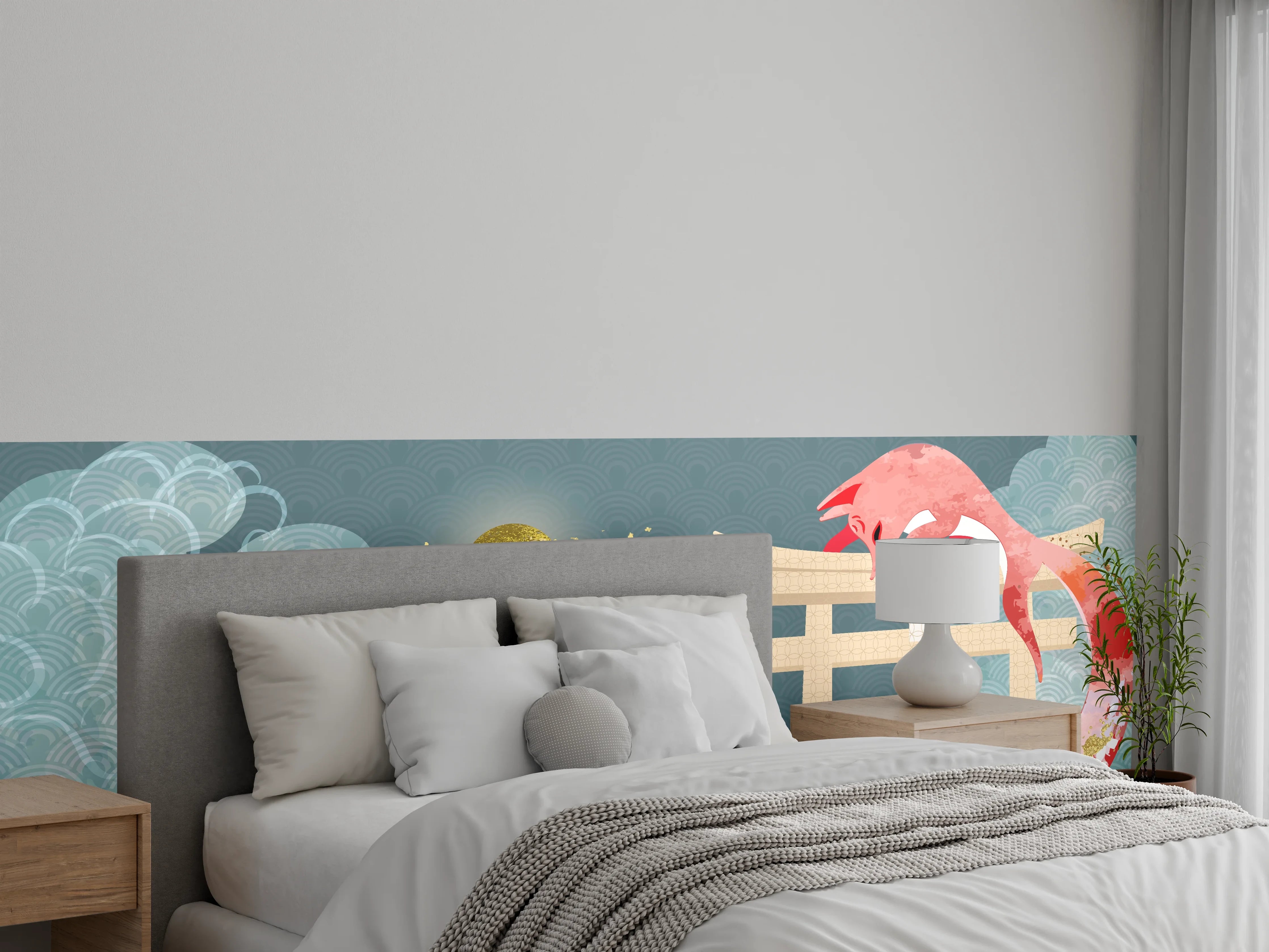 Wandverkleidung Schlafzimmer - Mystischer Drache bei Mondschein