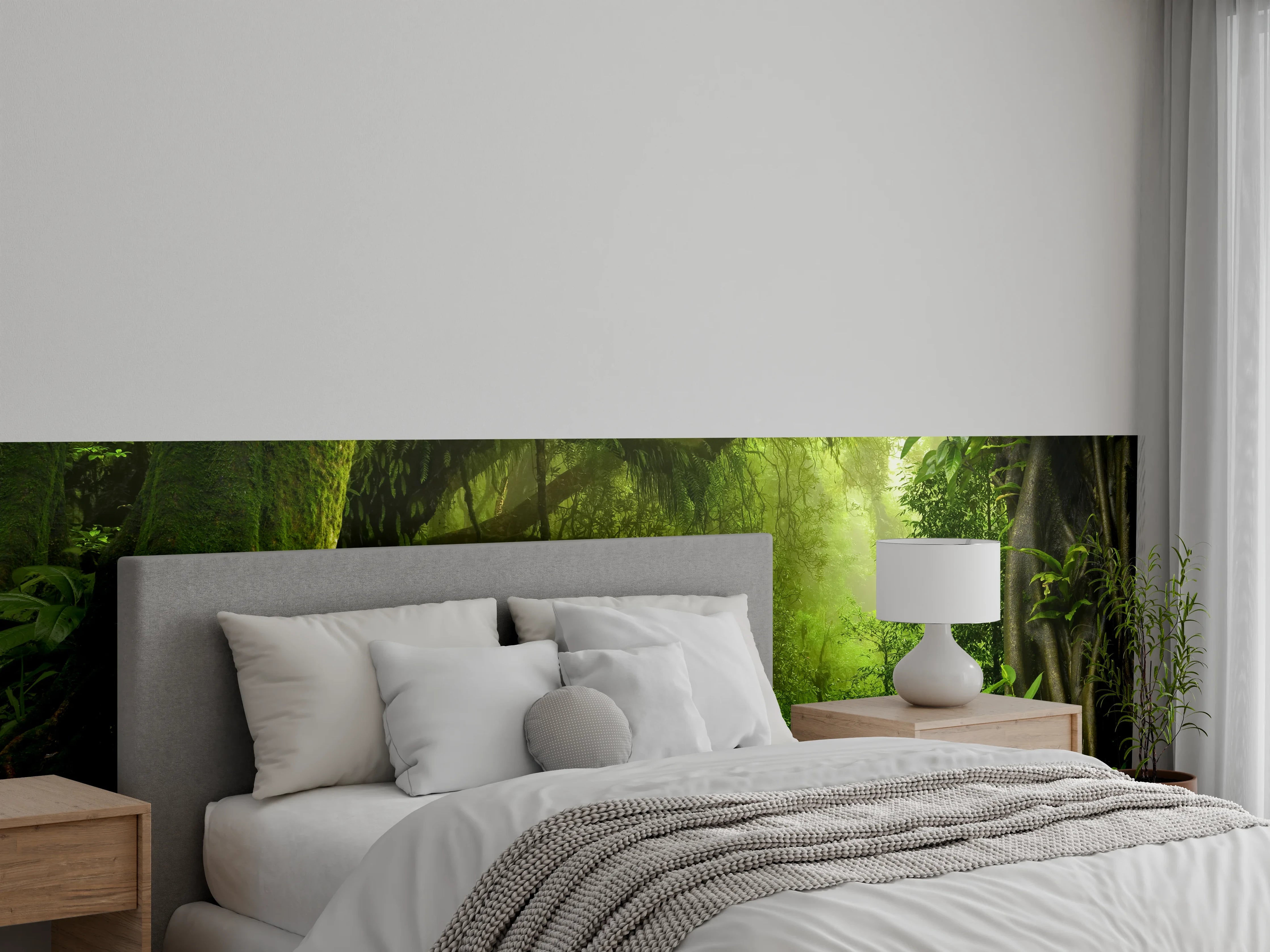 Wandverkleidung Schlafzimmer - Mystischer Dschungel am Bachlauf