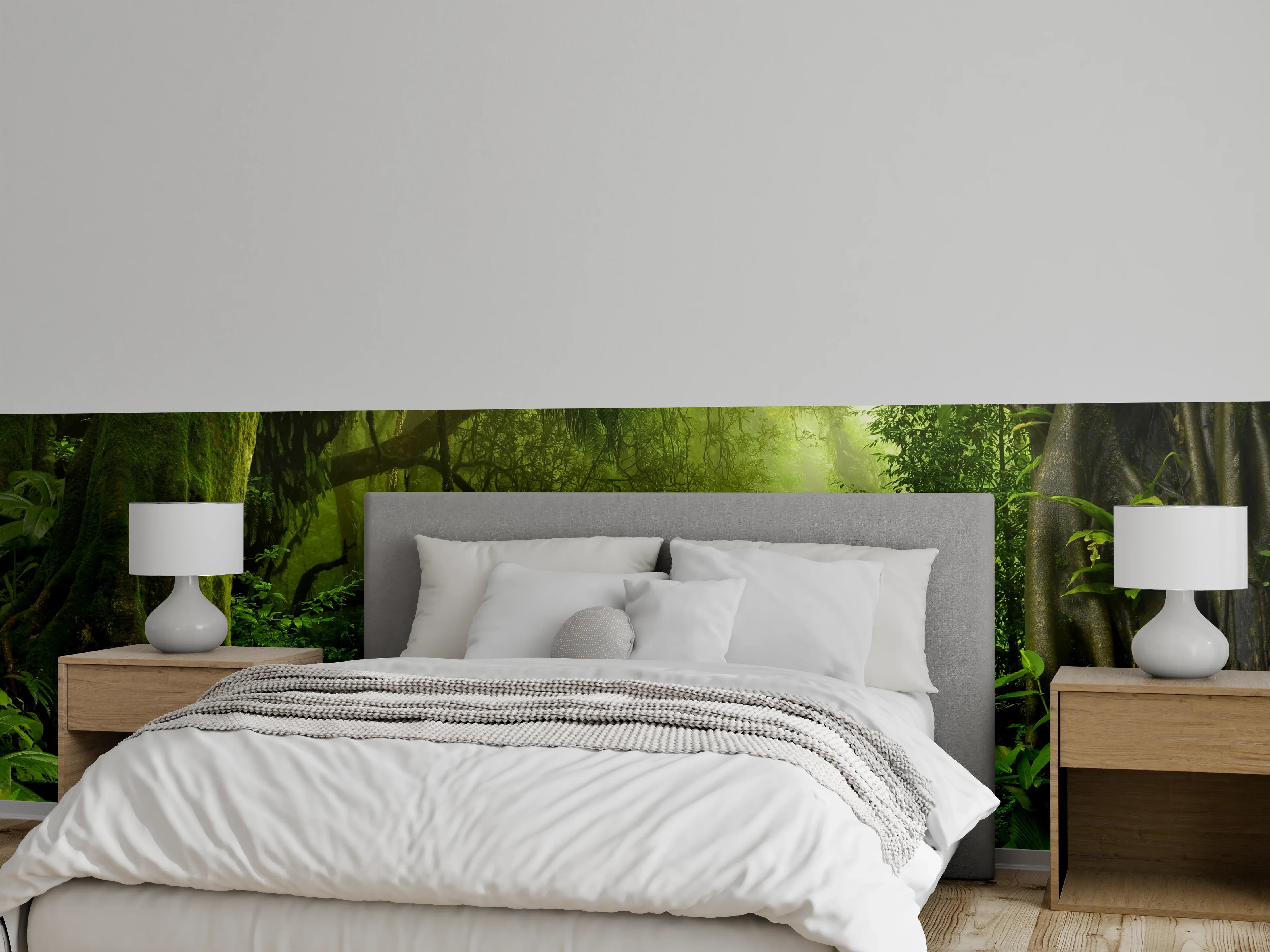 Wandverkleidung Schlafzimmer - Mystischer Dschungel am Bachlauf