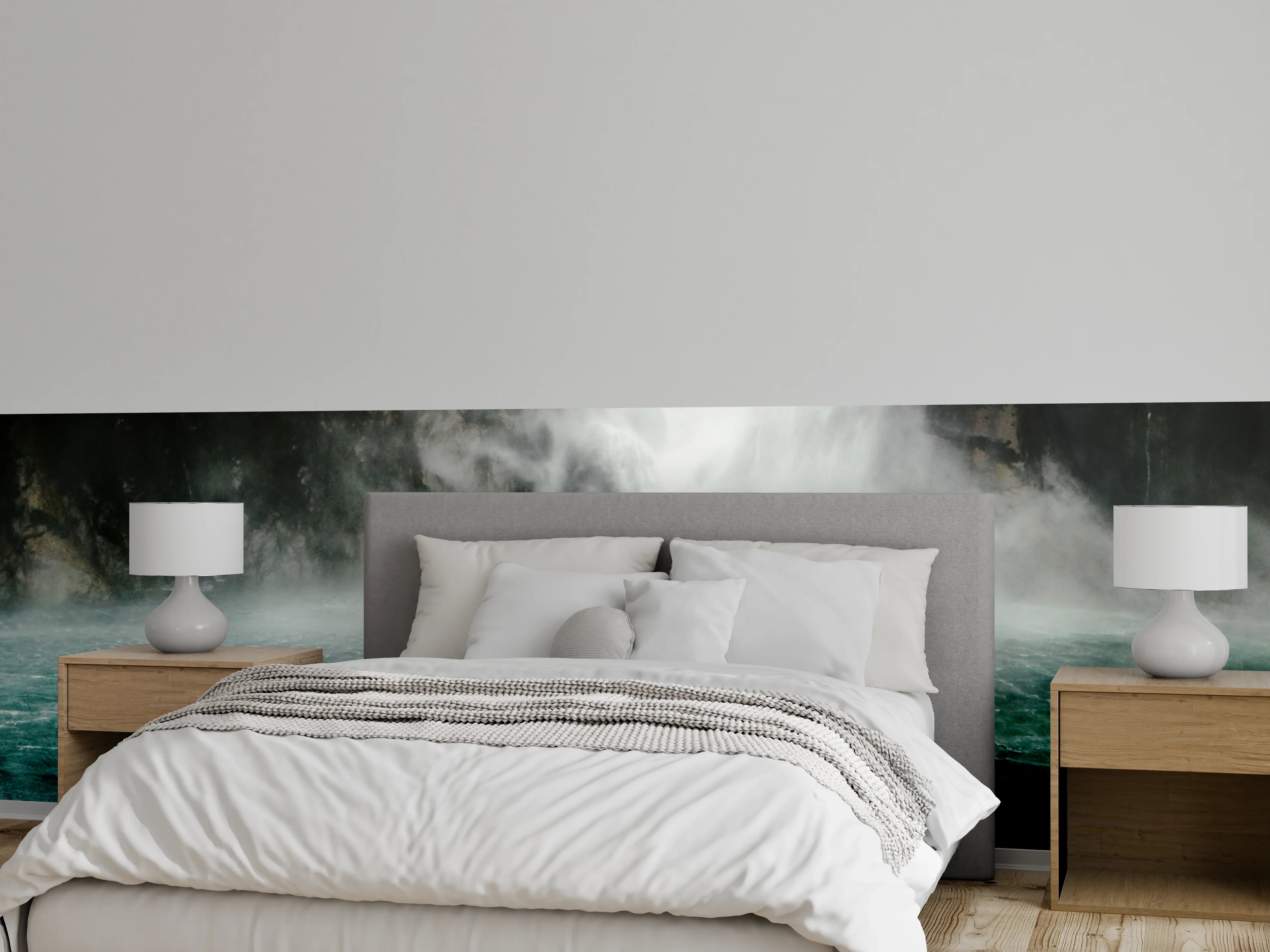 Wandverkleidung Schlafzimmer - Mystischer Wasserfall – Natur pur