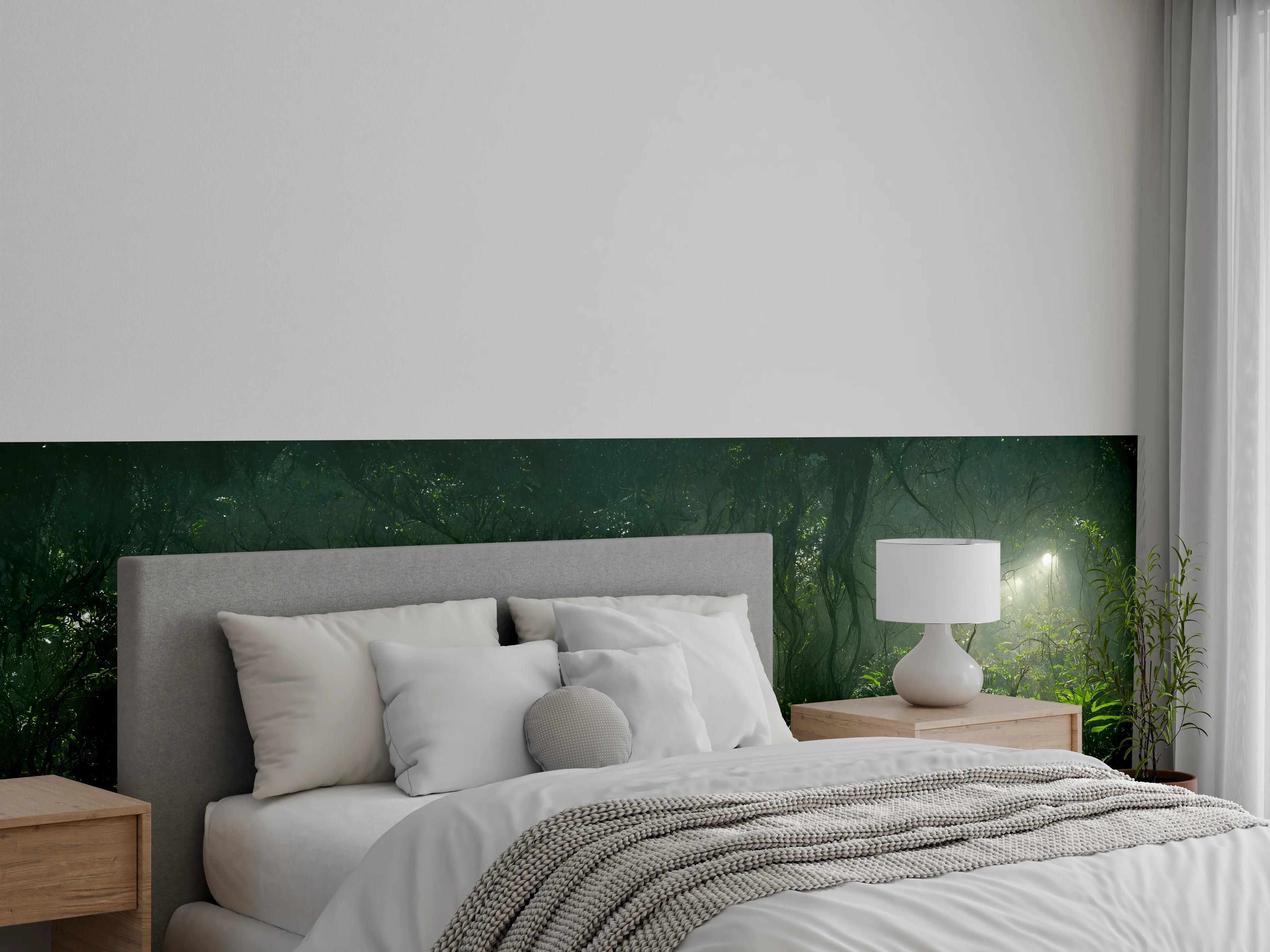 Wandverkleidung Schlafzimmer - Nachtlandschaft des Dschungels
