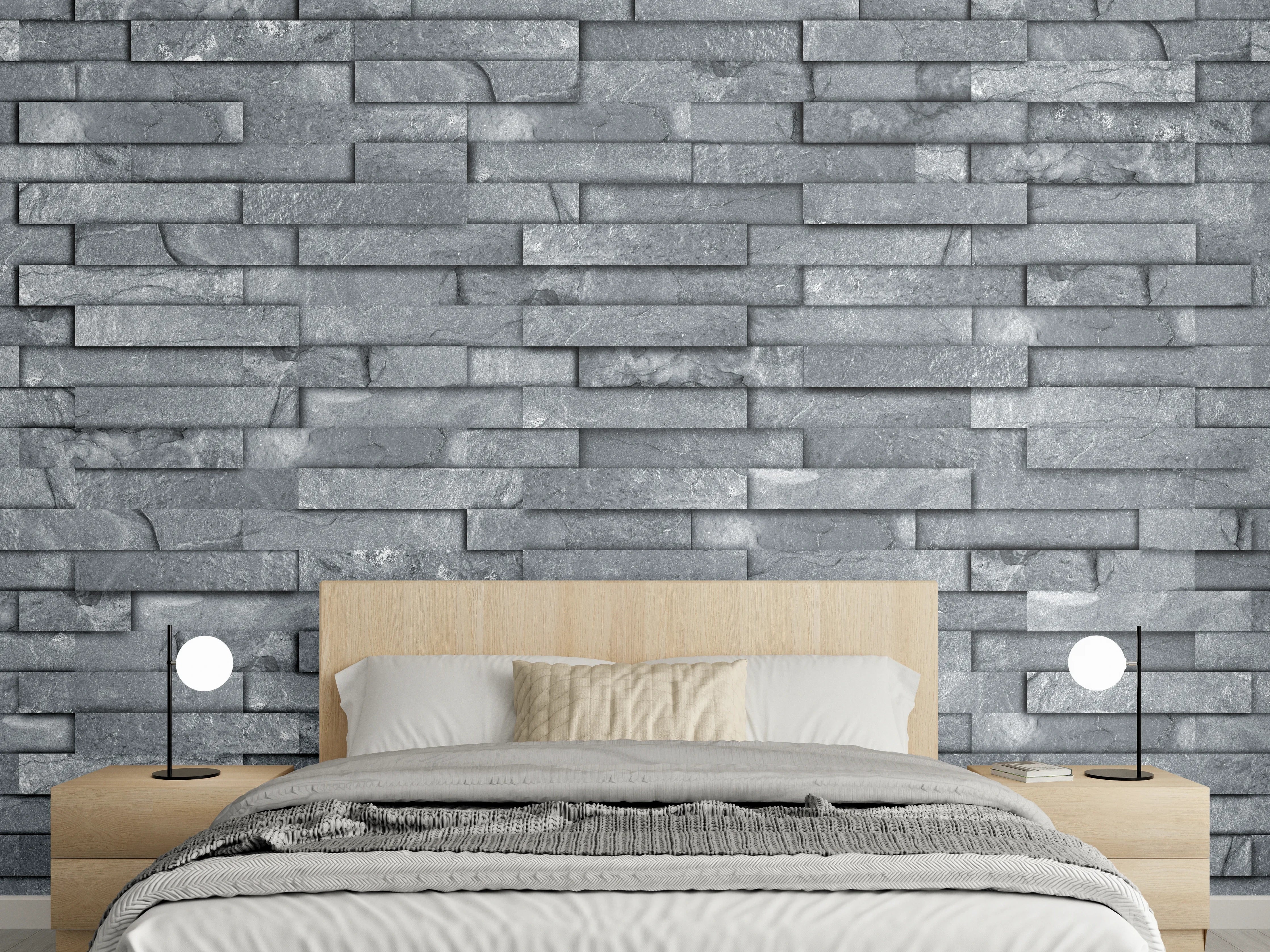 Wandverkleidung Schlafzimmer - Nahtlose graue Schiefersteinwand Textur