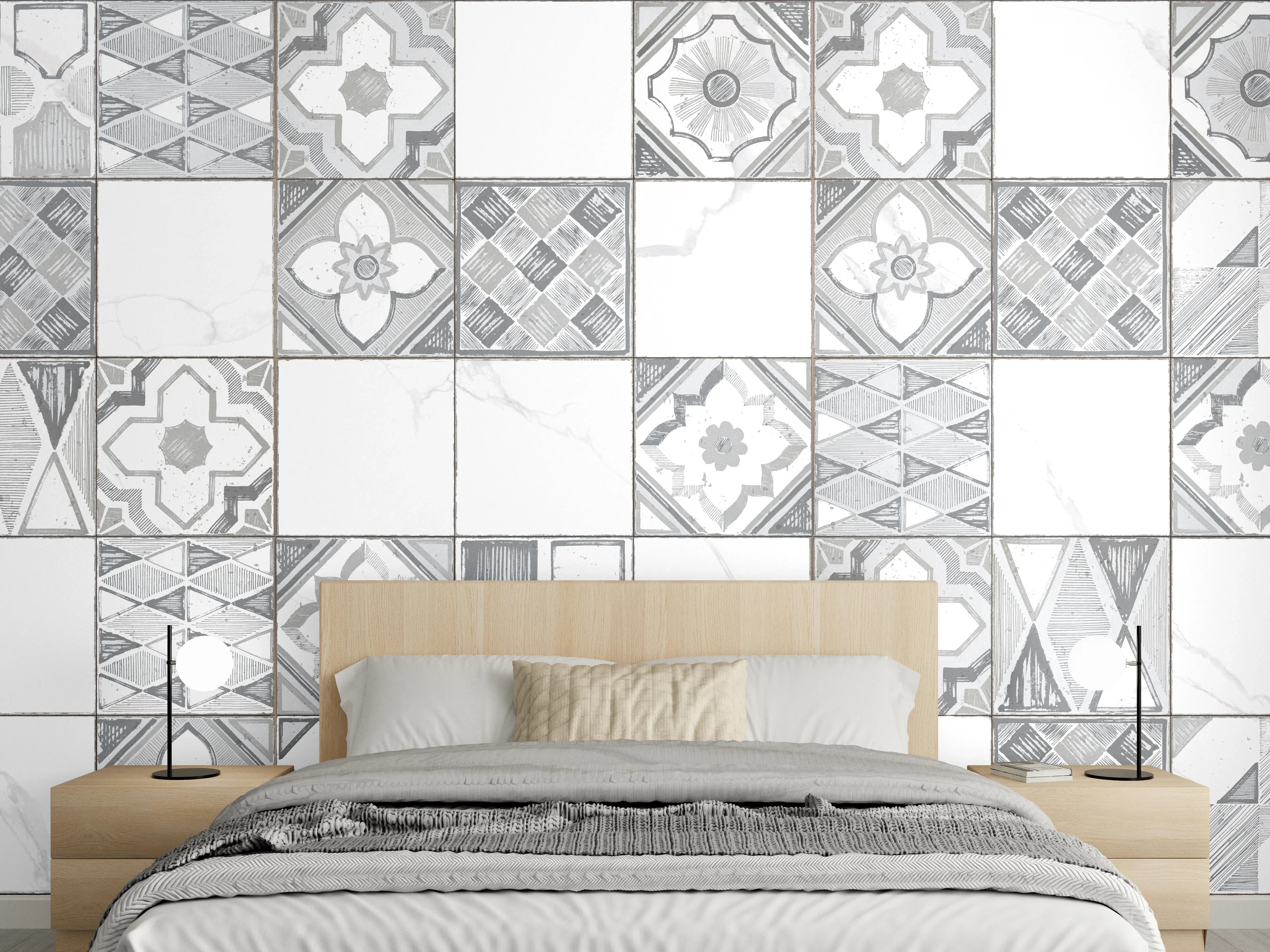 Wandverkleidung Schlafzimmer - Nahtloses monochromes Muster