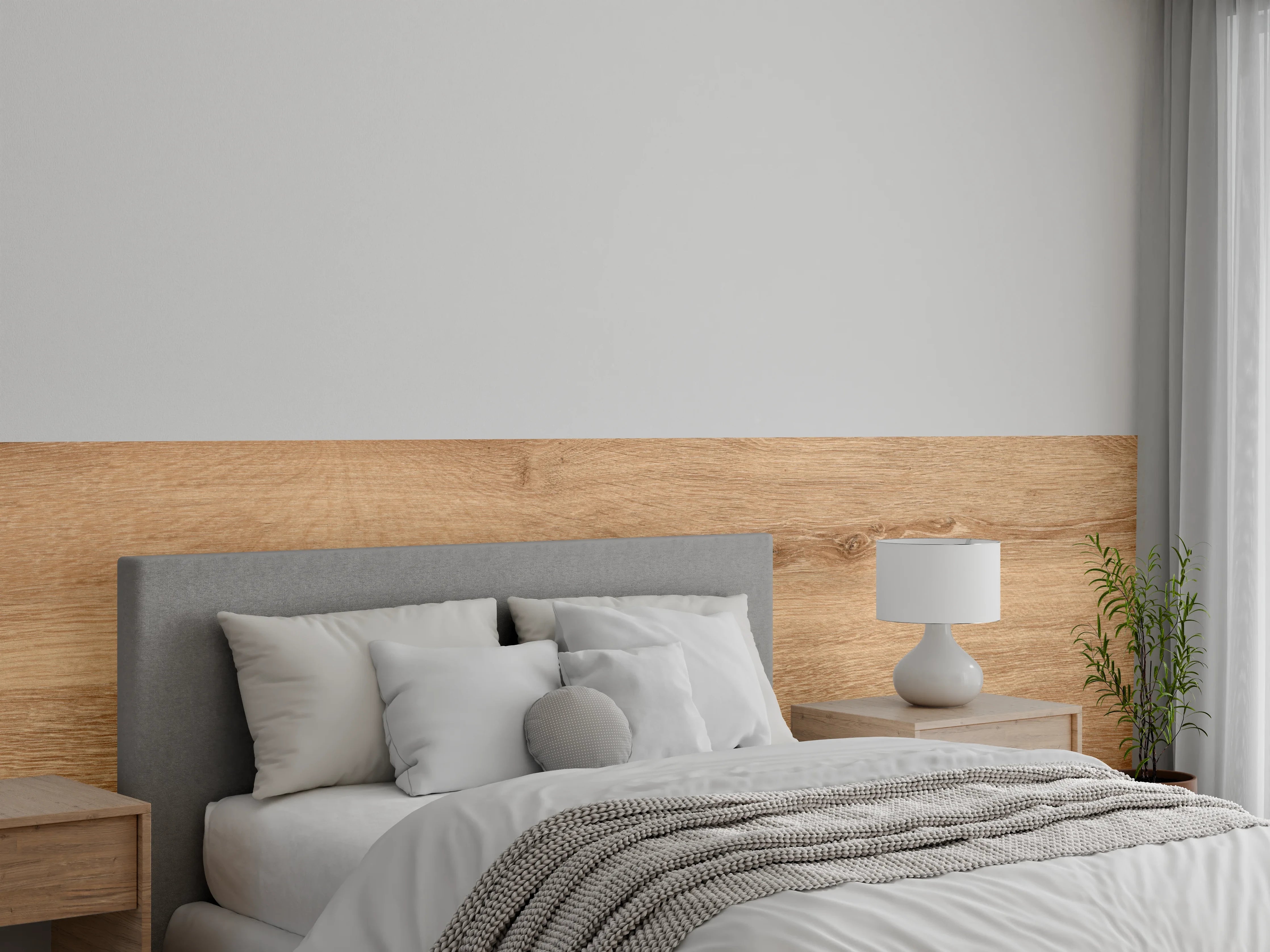 Wandverkleidung Schlafzimmer - Natürliche Bambusholz Planke