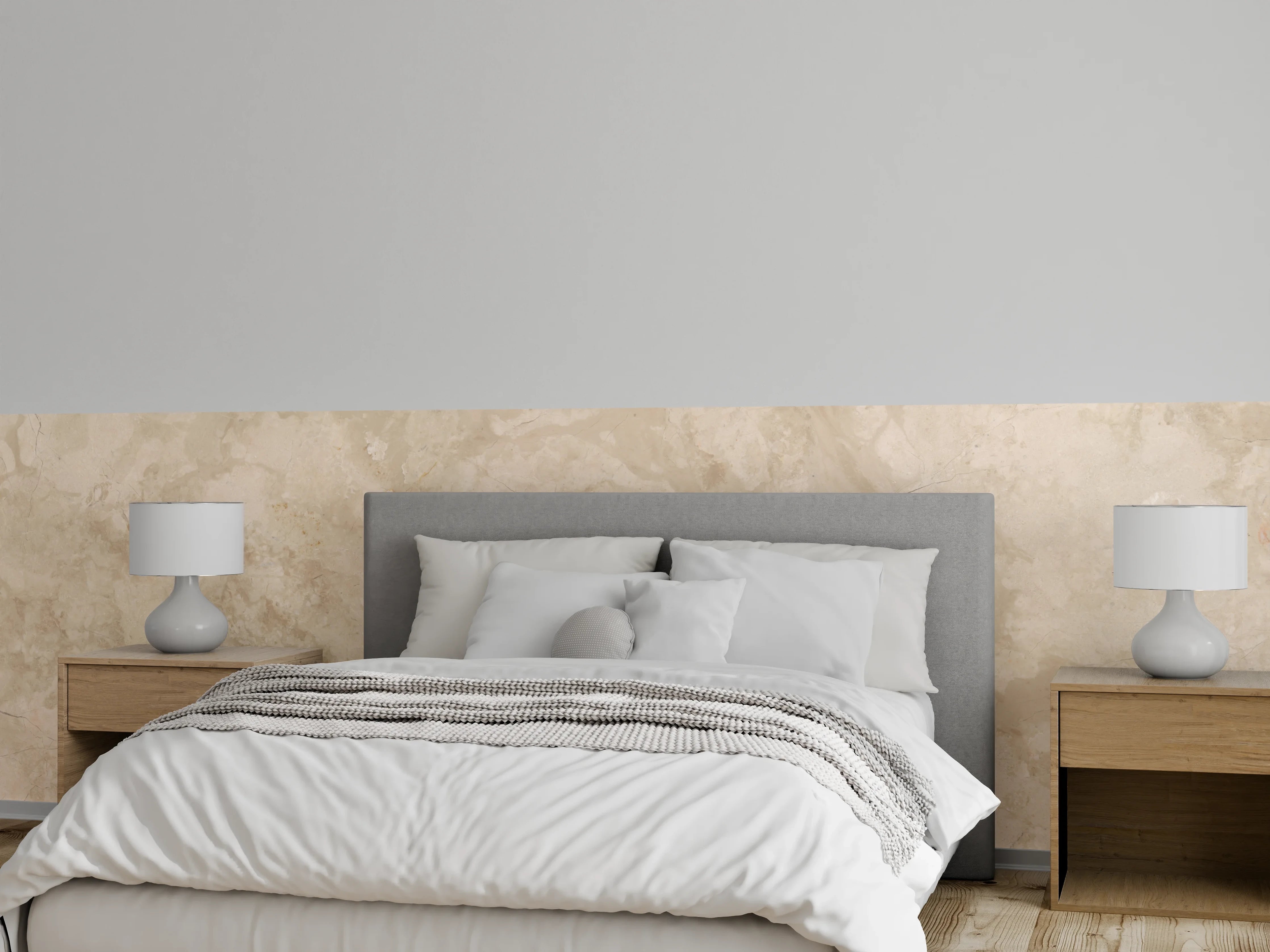 Wandverkleidung Schlafzimmer - Natürliche Beige Marmor Textur