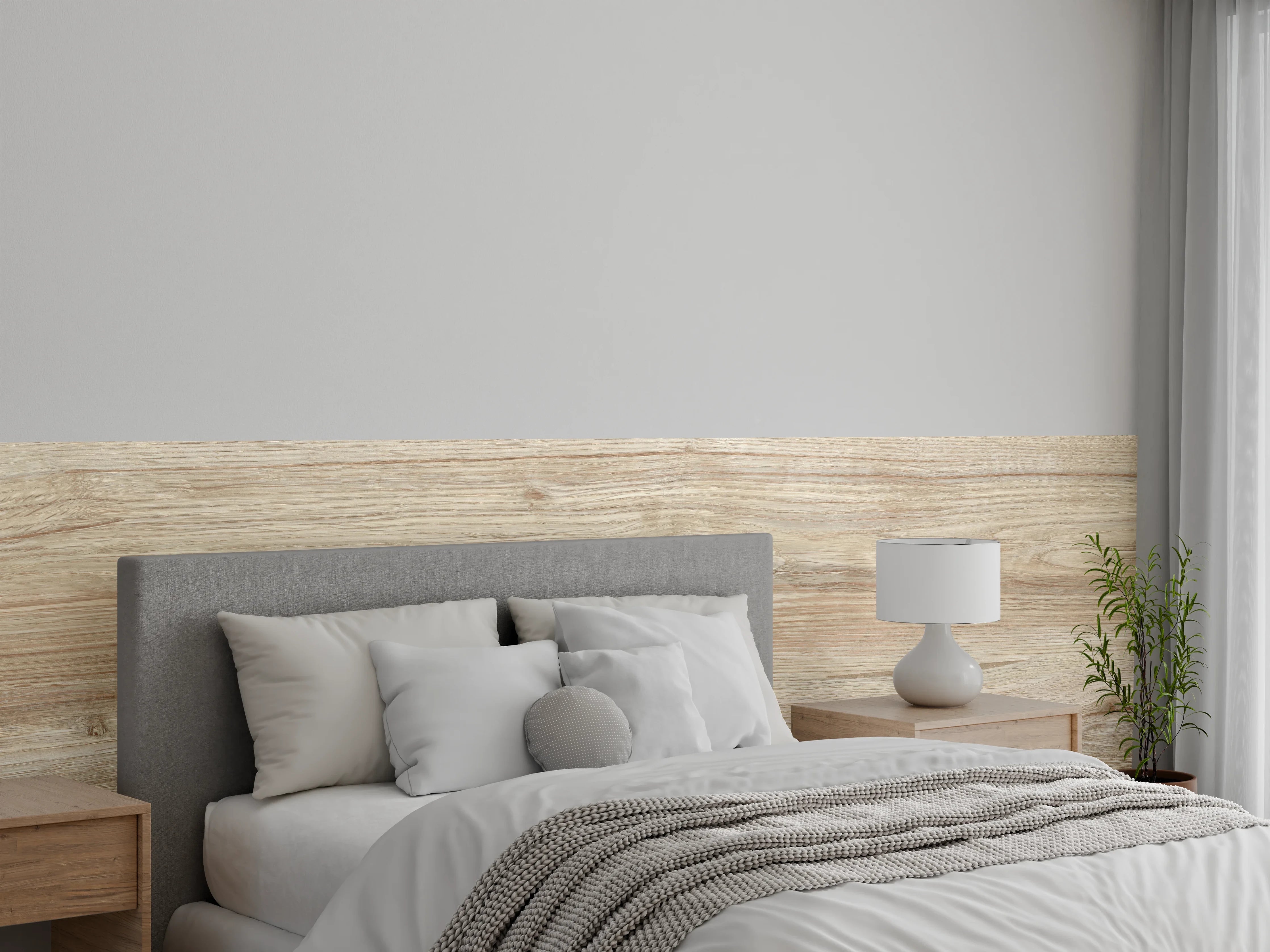Wandverkleidung Schlafzimmer - Natürliche Holztextur Hintergrund